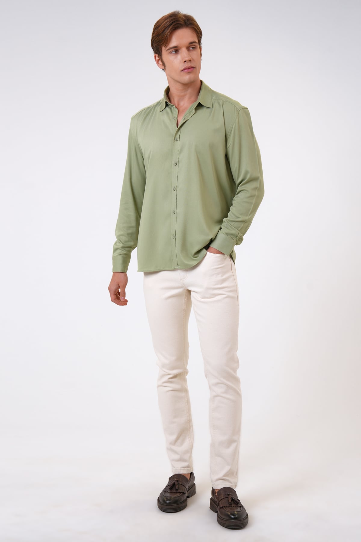 Adaçayı Loose Fit Gömlek