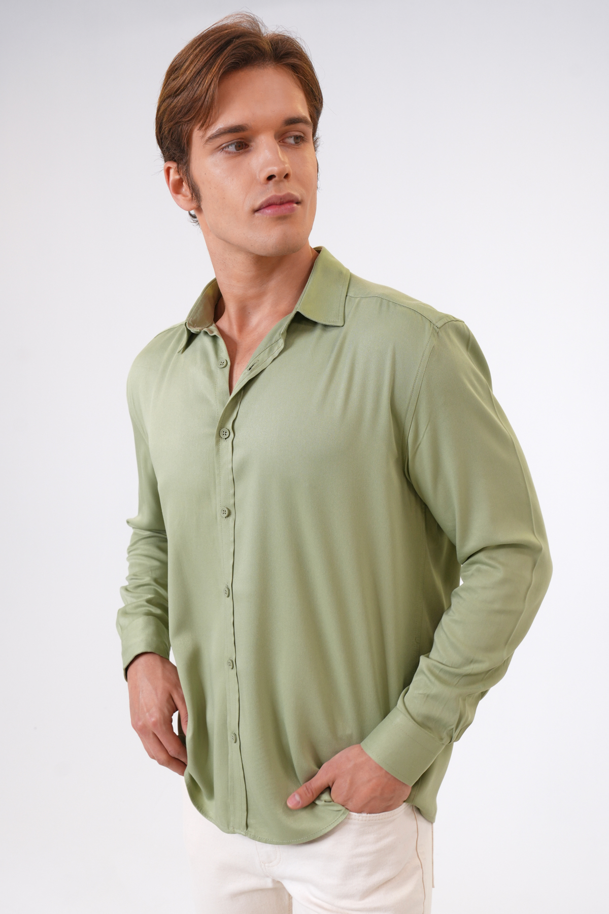 Adaçayı Loose Fit Gömlek