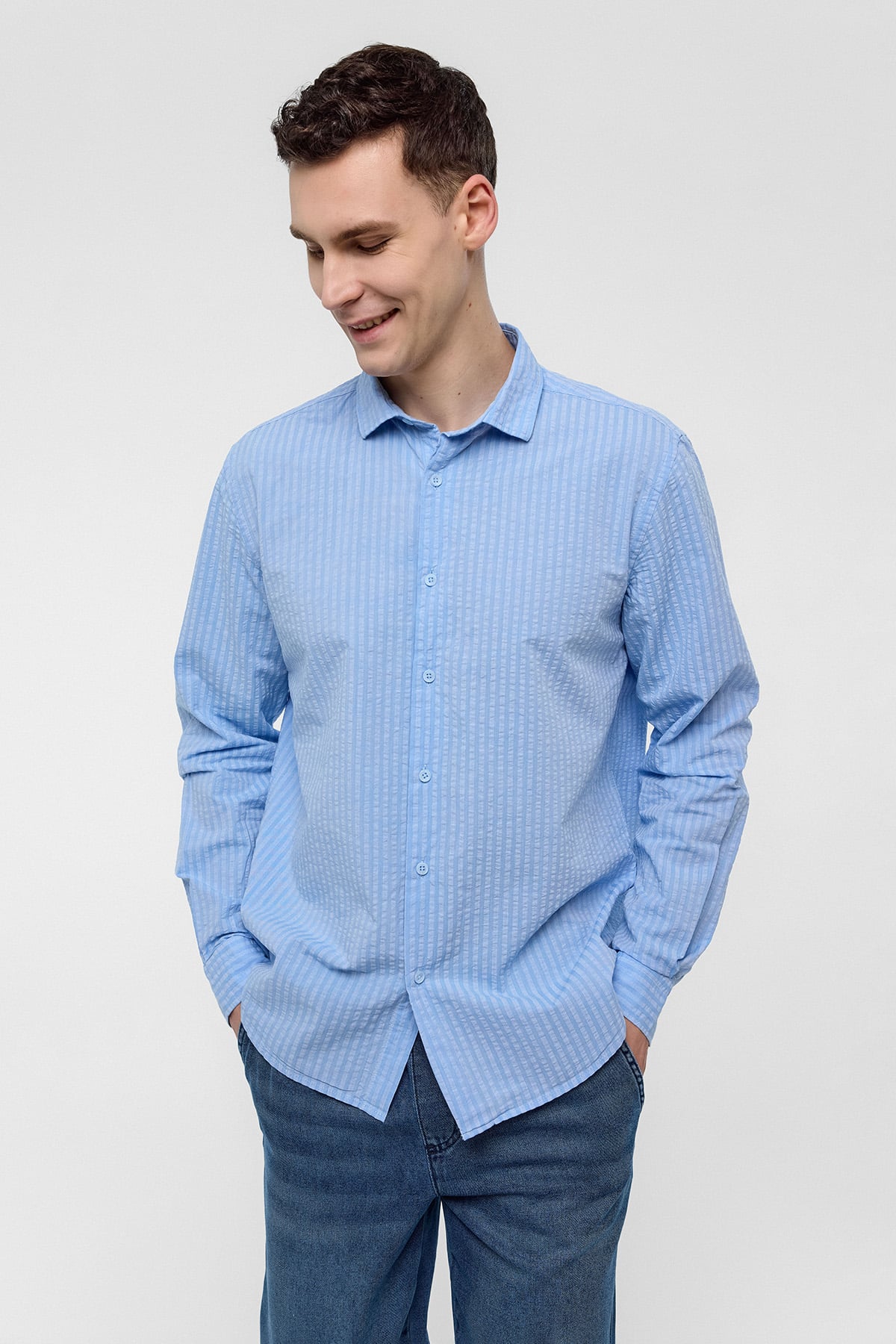 Mavi Regular Fit Uzun Kollu Gömlek