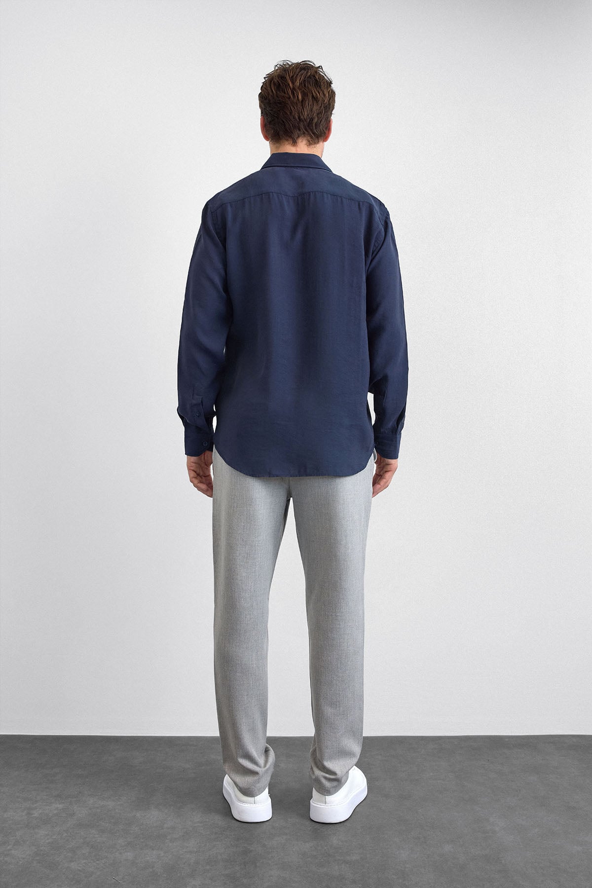 Lacivert Normal Yaka  Gömlek