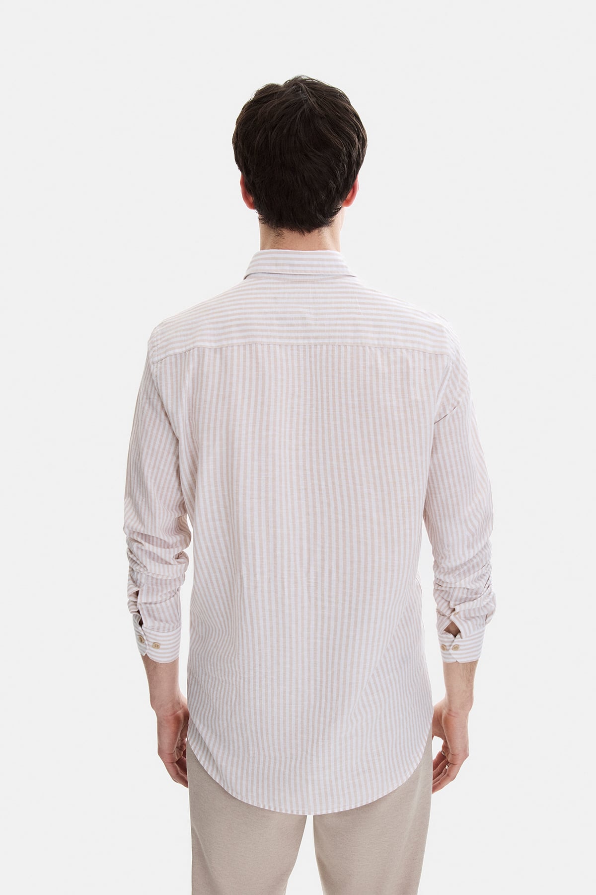 Bej Regular Fit Modern Gömlek