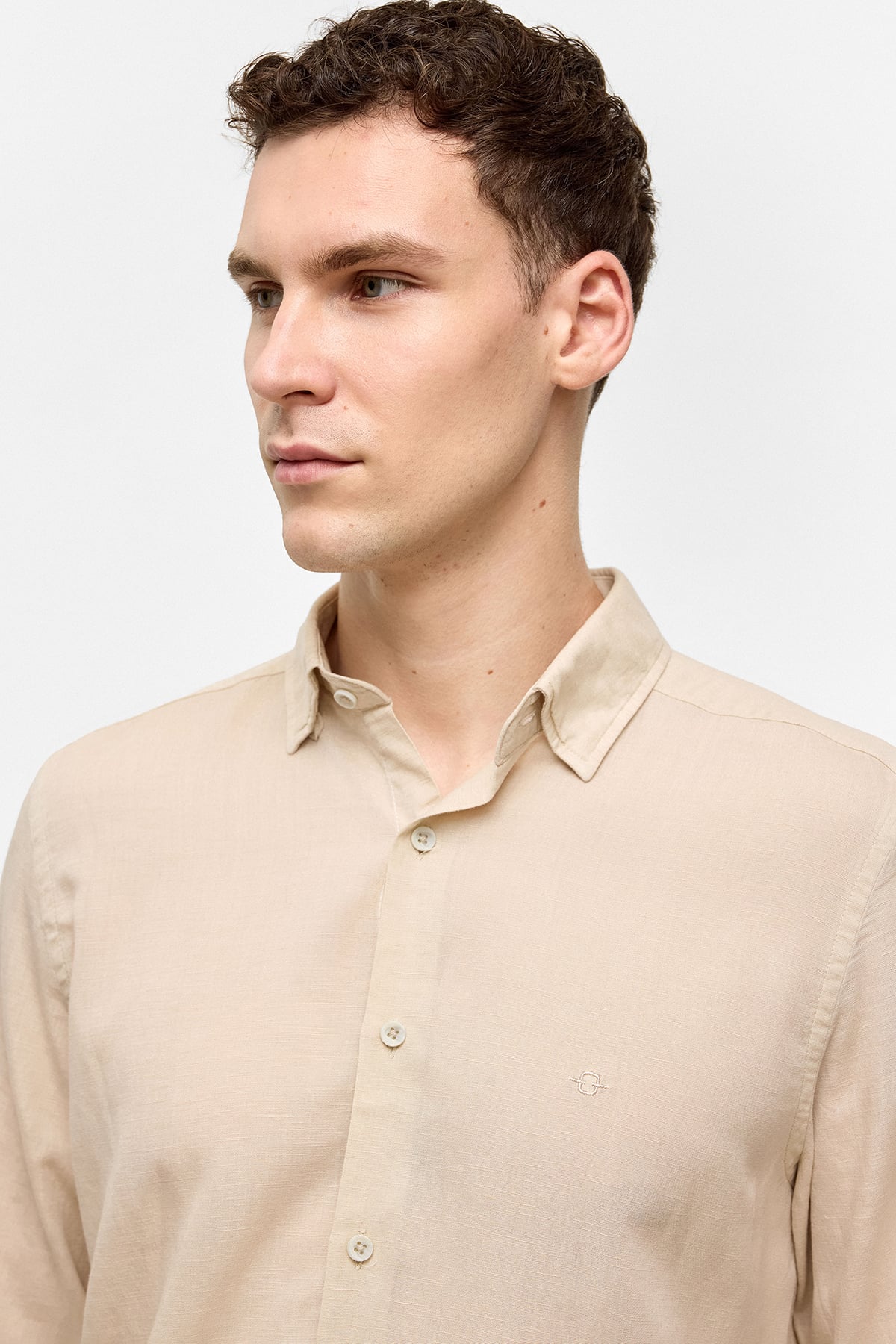 Vizon Uzun Kollu Dokuma Gömlek