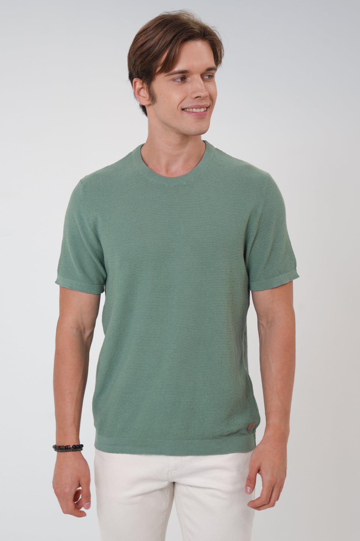 Adaçayı Regular Fit %100 Pamuk Bisiklet Yaka Tişört