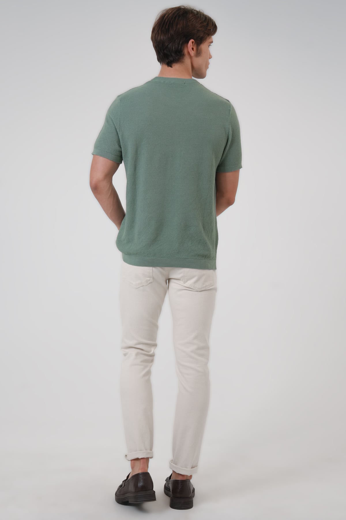 Adaçayı Regular Fit %100 Pamuk Bisiklet Yaka Tişört