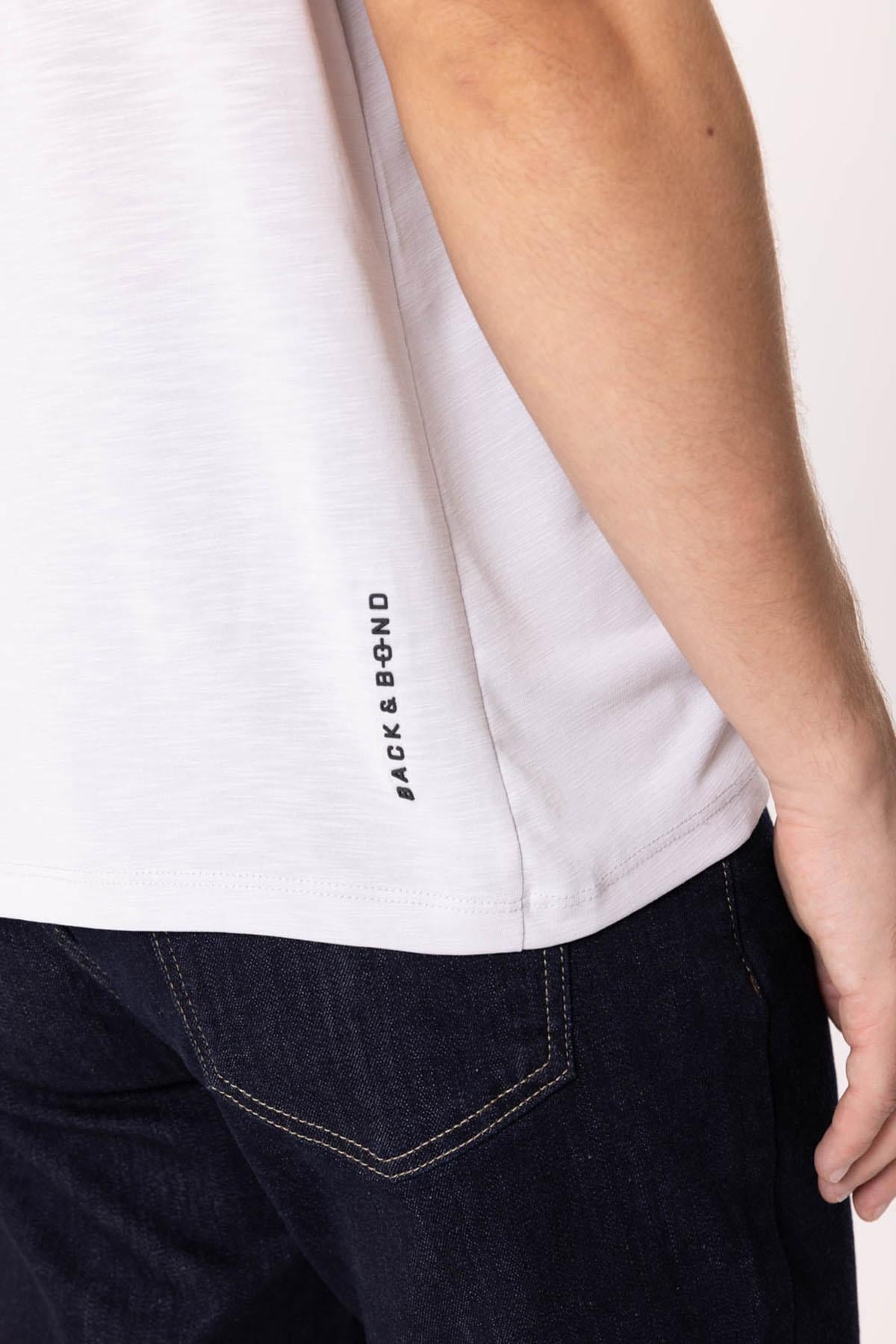 Açık Gri Regular Fit Bisiklet Yaka Baskılı Tişört