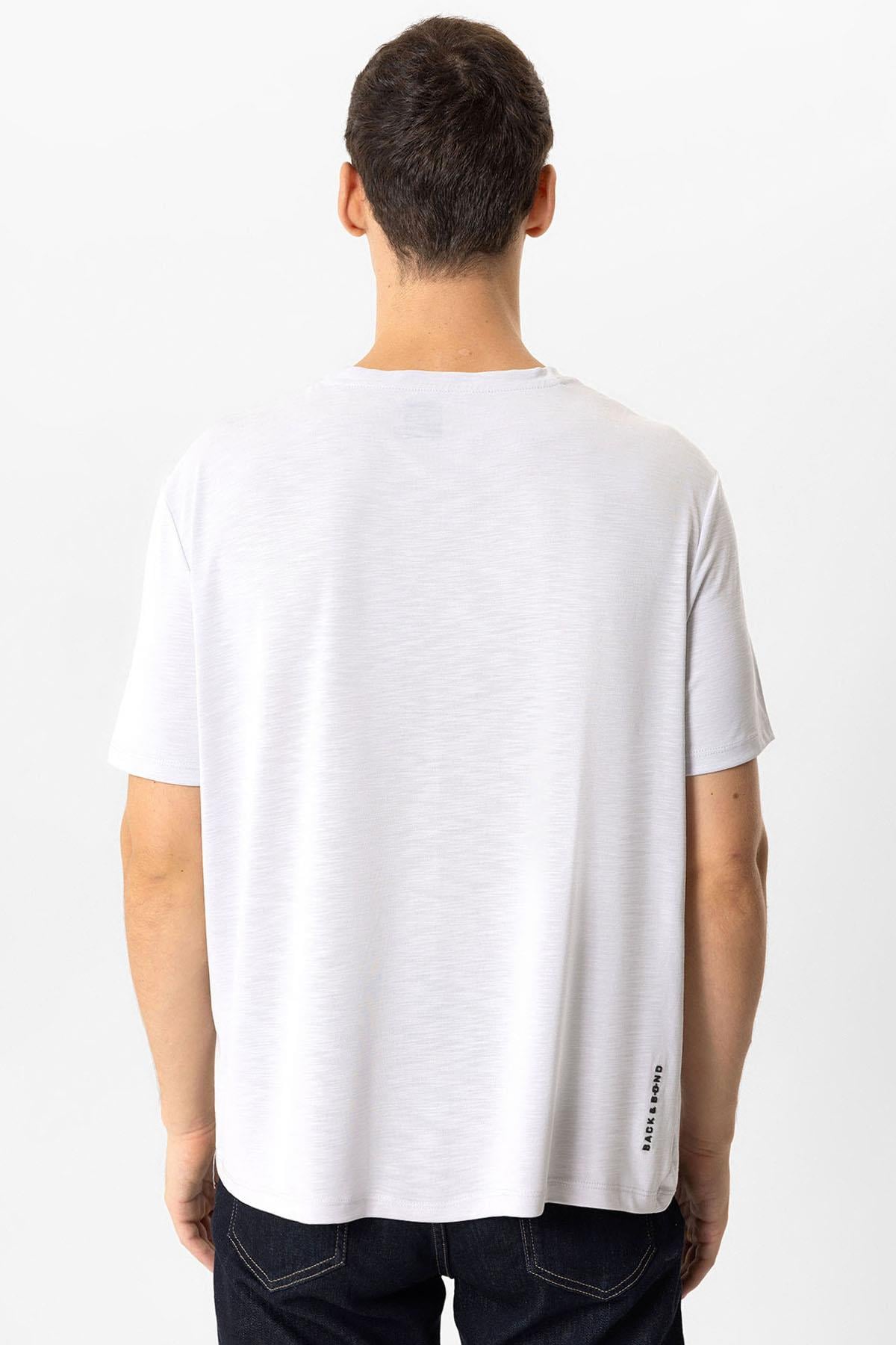 Açık Gri Regular Fit Bisiklet Yaka Baskılı Tişört