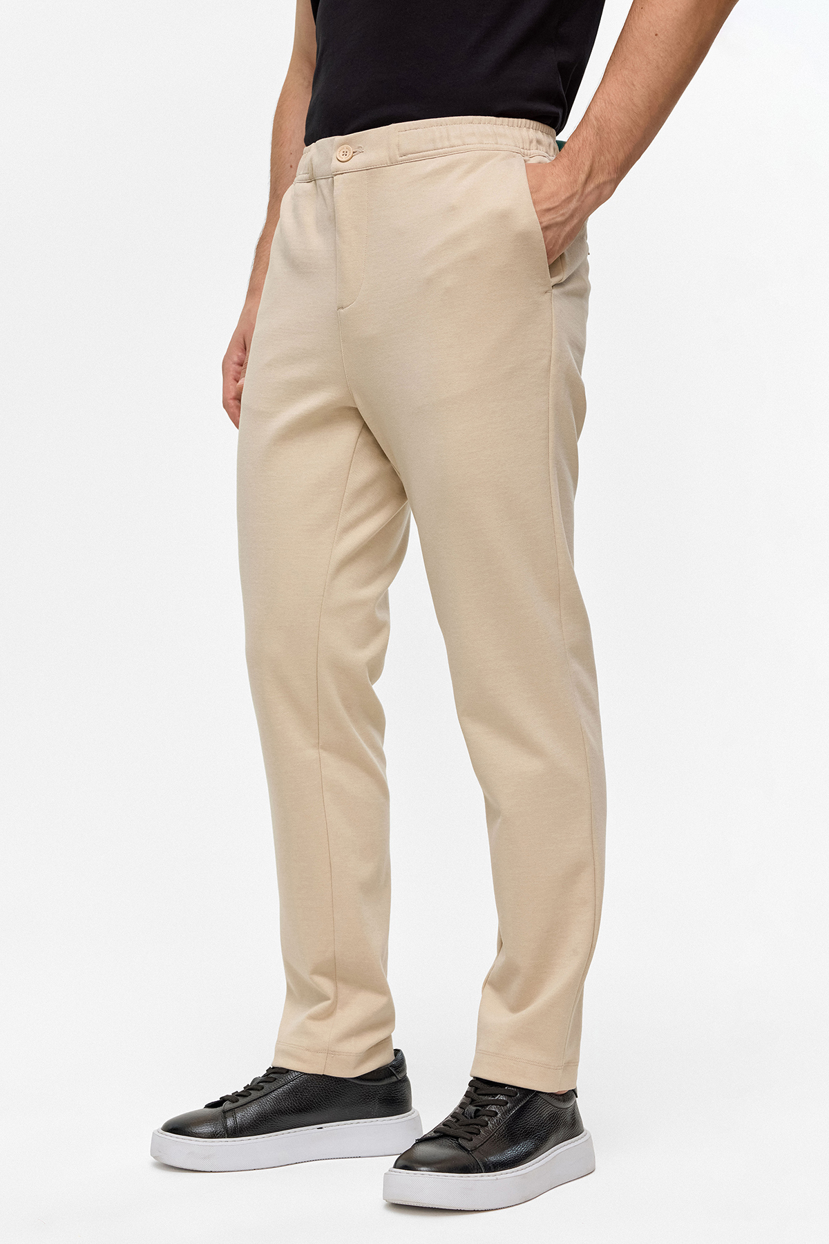 Bej Regular Fit Jogger Pantolon