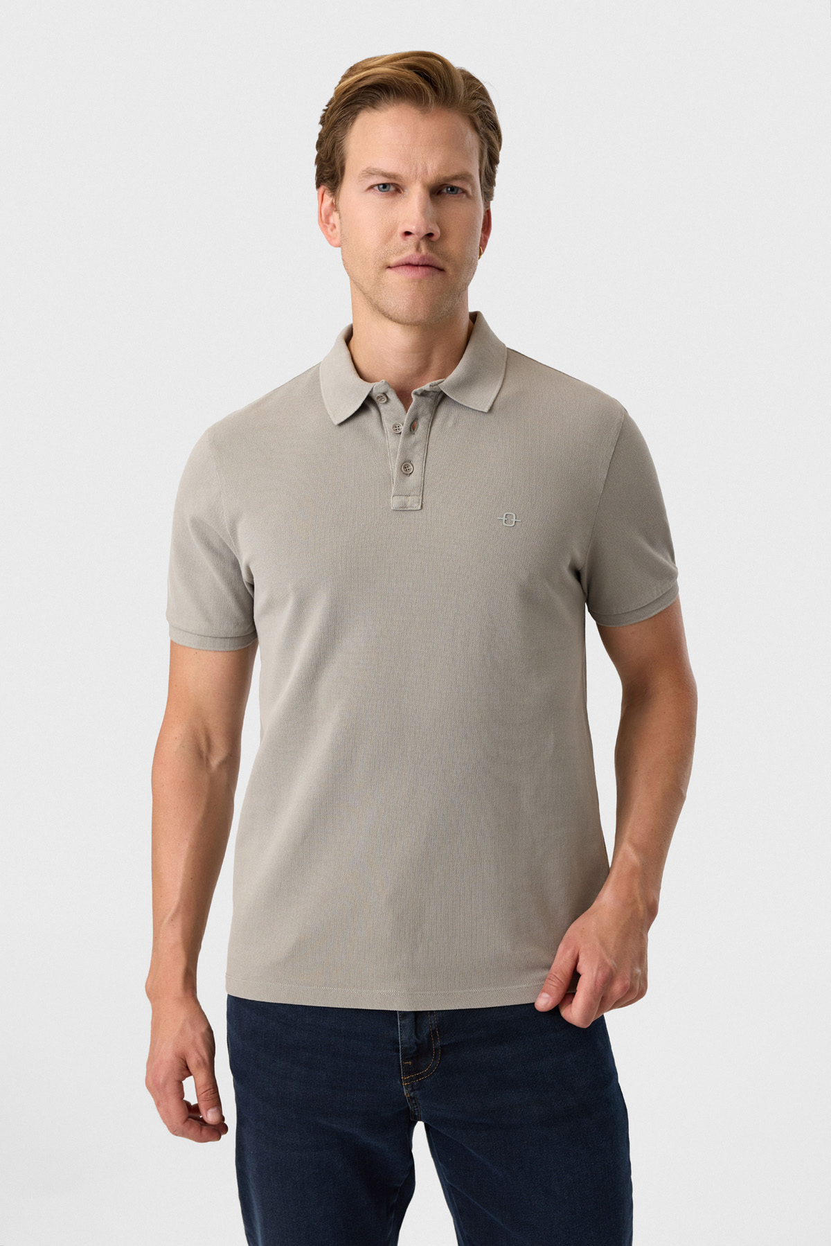 Regular Fit Adaçayı Polo Yaka Tişört