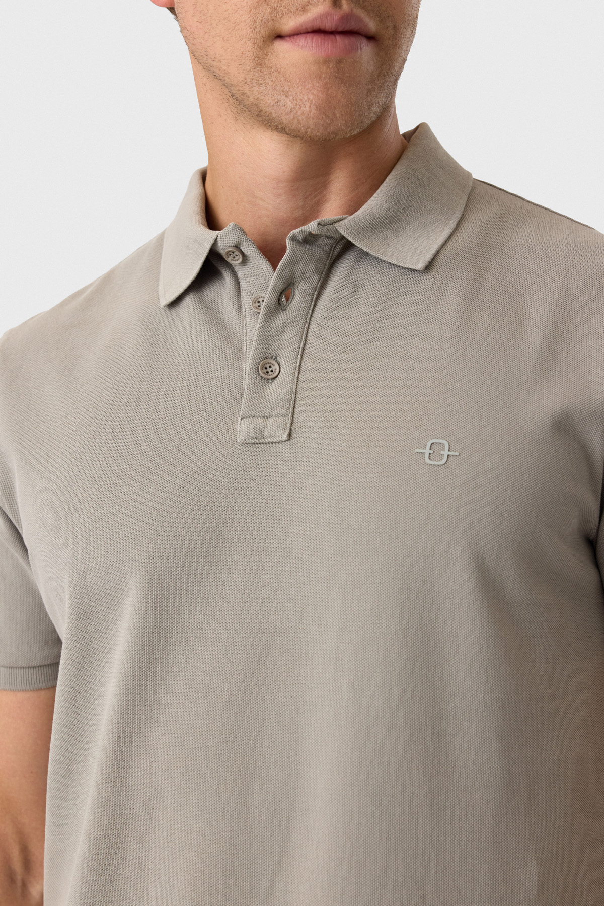 Regular Fit Adaçayı Polo Yaka Tişört