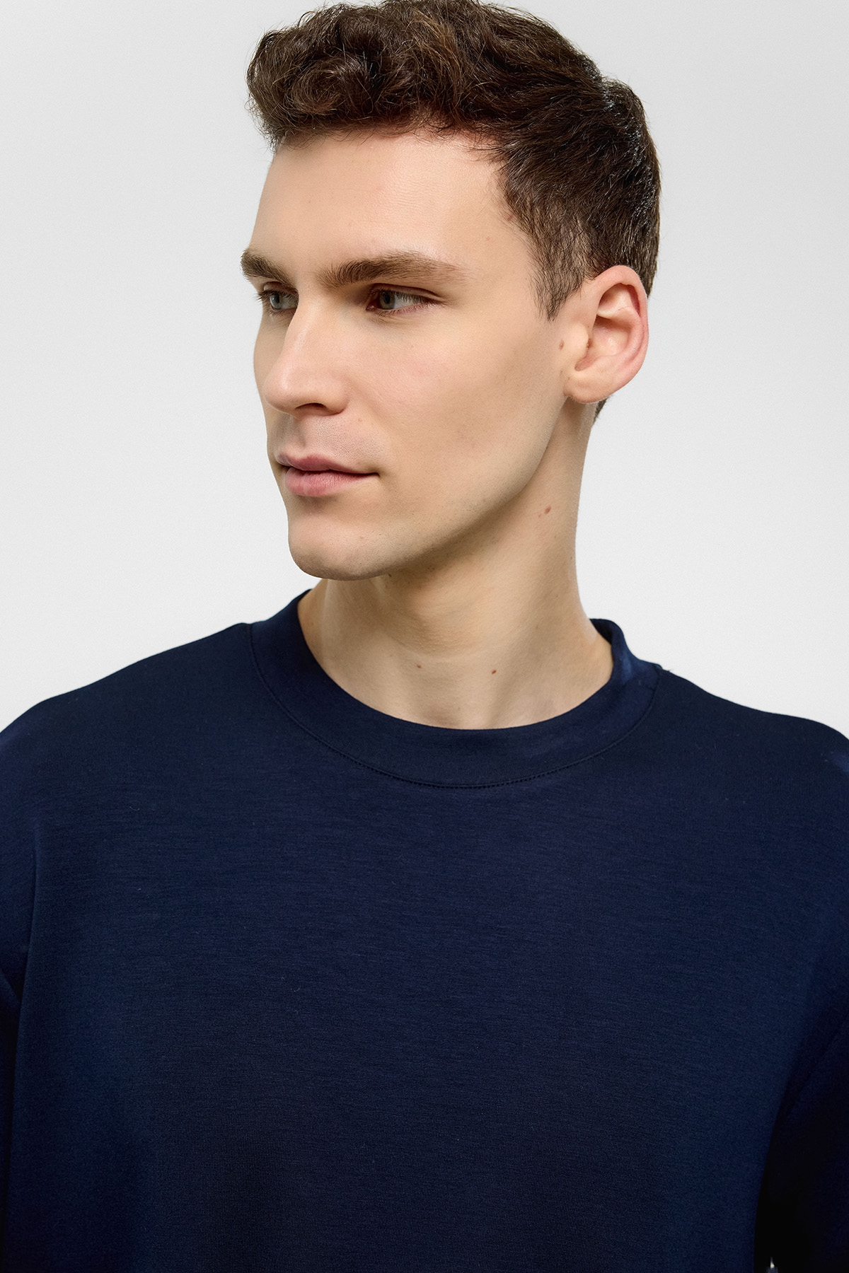 Lacivert Regular Fit Bisiklet Yaka Basic Tişört