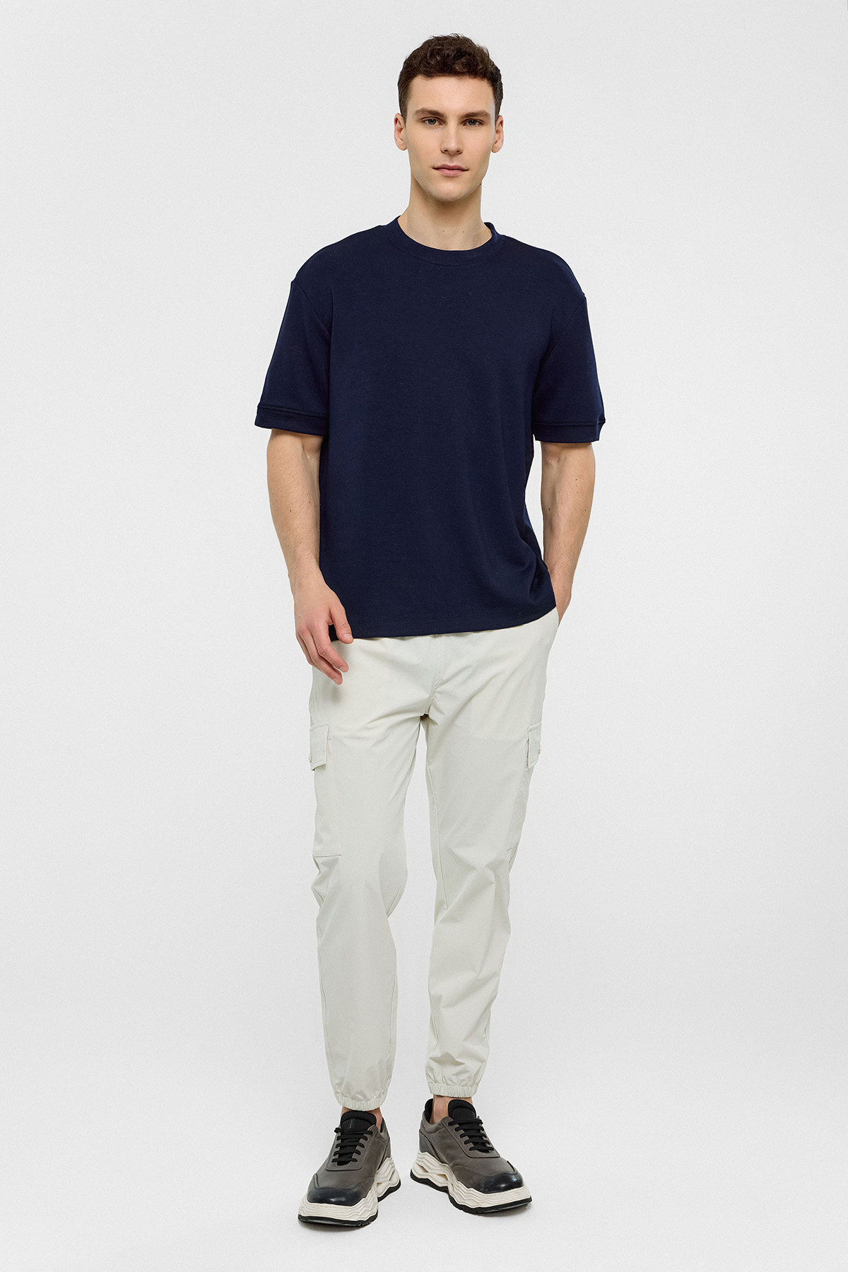 Lacivert Regular Fit Bisiklet Yaka Basic Tişört