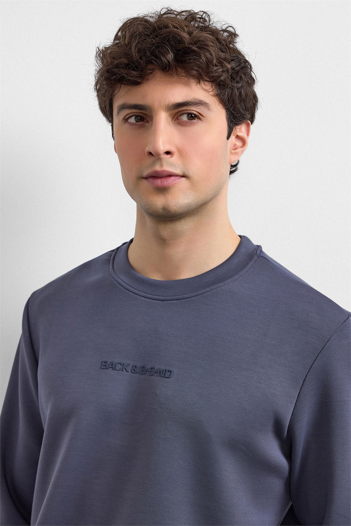 Antrasit Regular Fit Bisiklet Yaka Sweatshirt