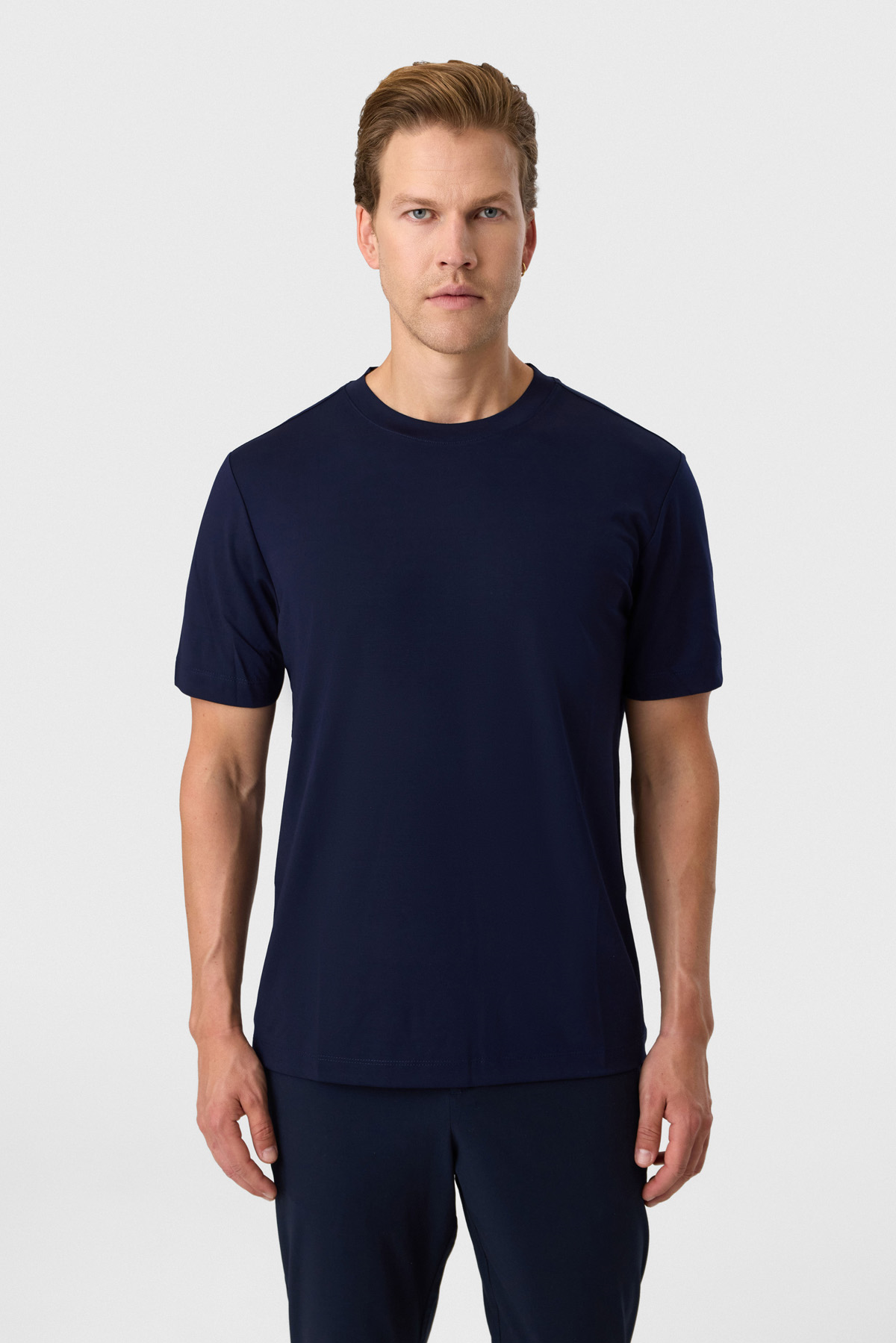 Regular Fit Lacivert Bisiklet Yaka Tişört
