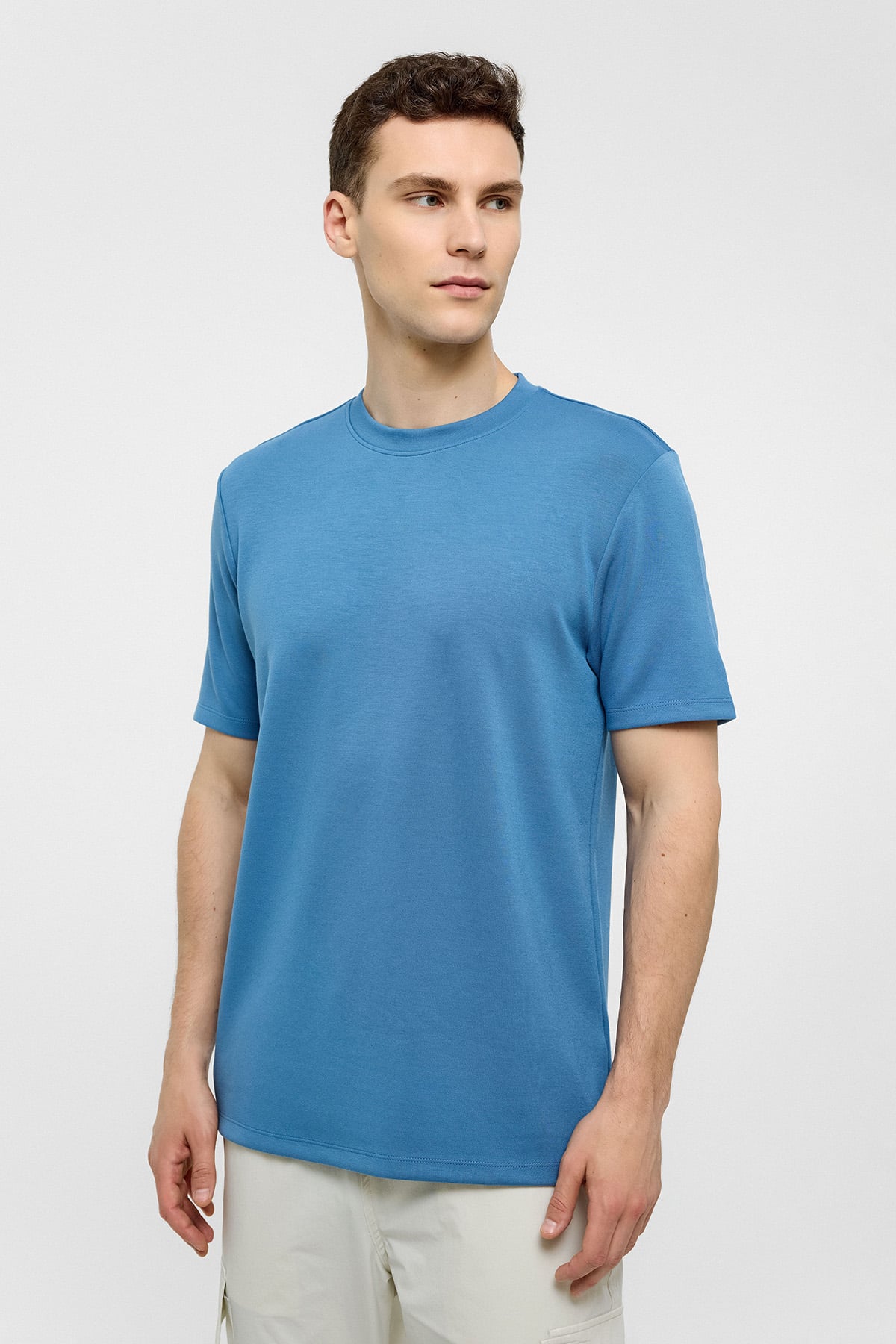 İndigo Regular Fit Bisiklet Yaka Tişört