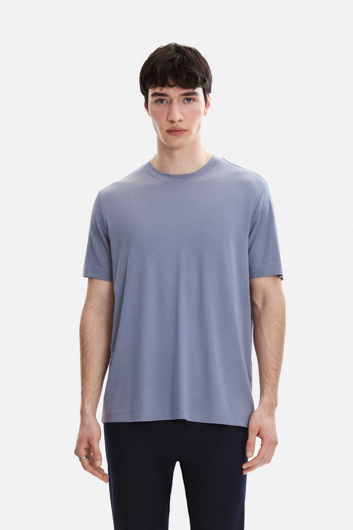Mavi Regular Fit Bisiklet Yaka Tişört
