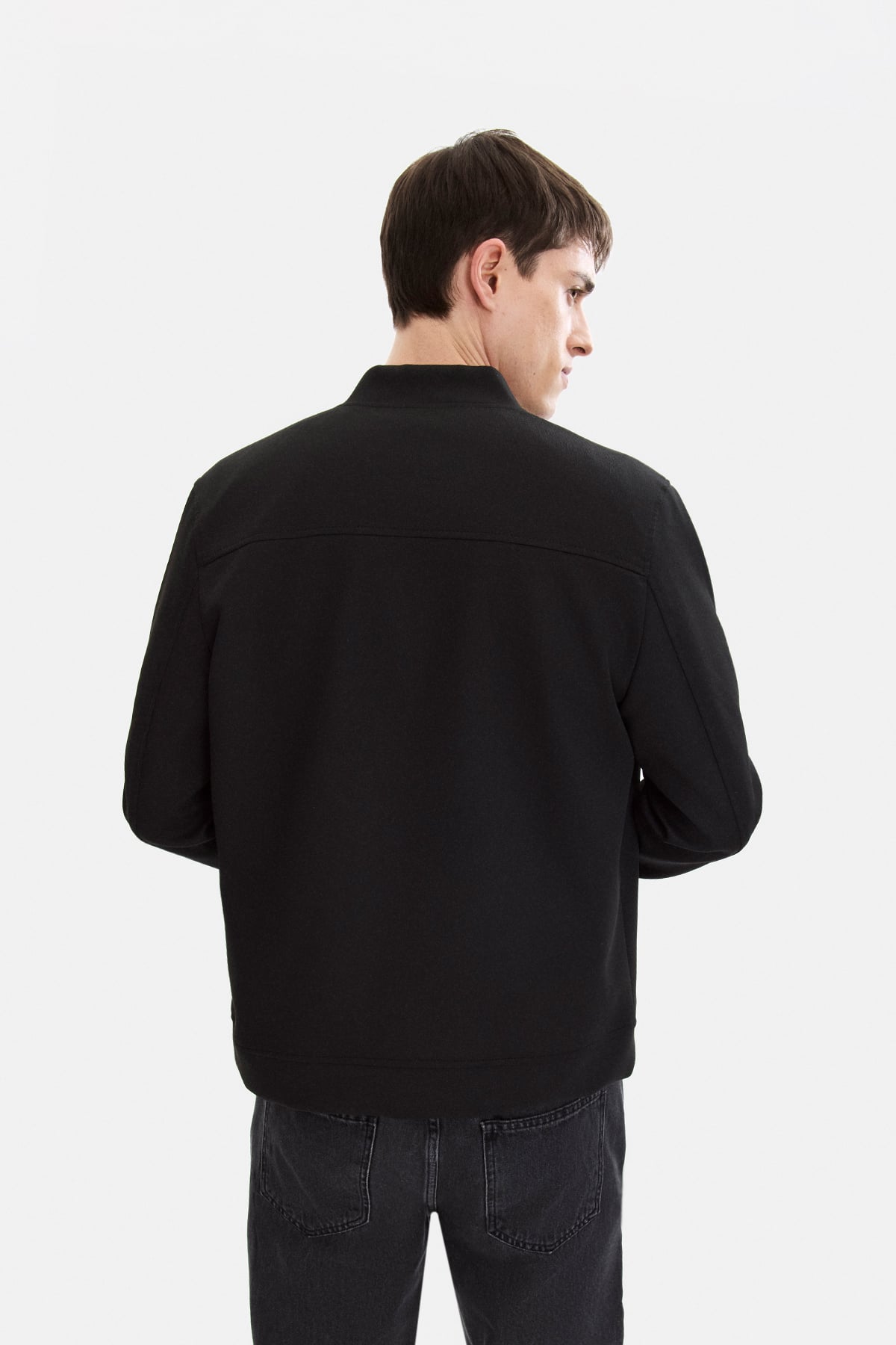 Siyah Regular Fit Bomber Ceket