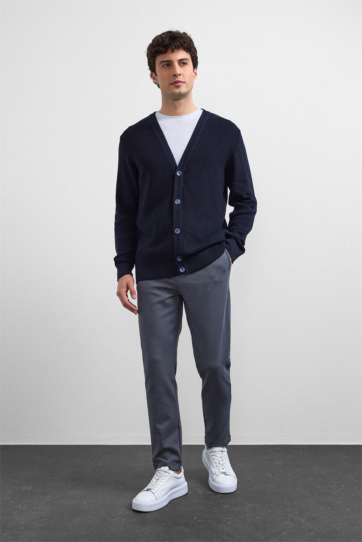 Lacivert Regular Fit Hırka