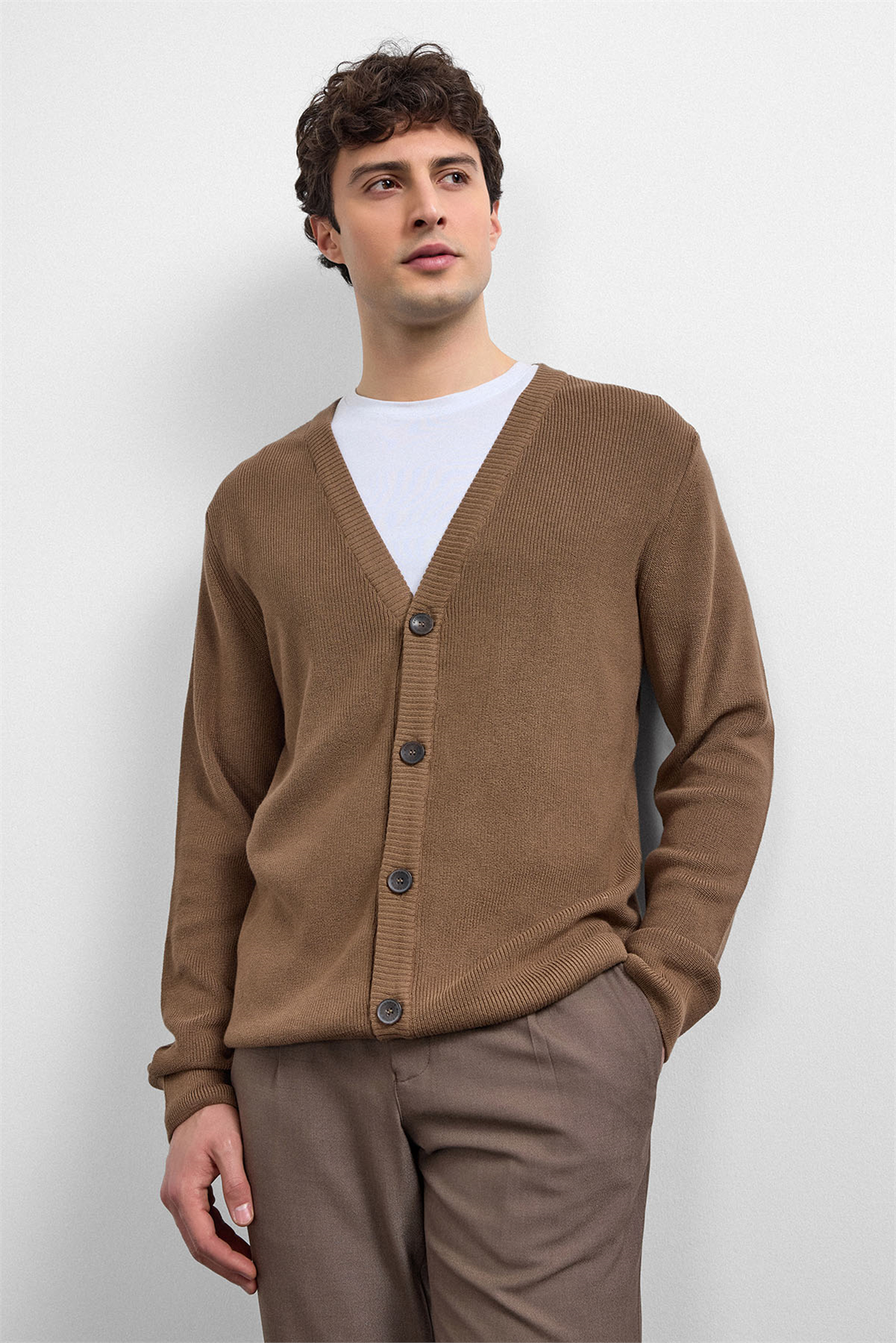Bej Regular Fit Hırka