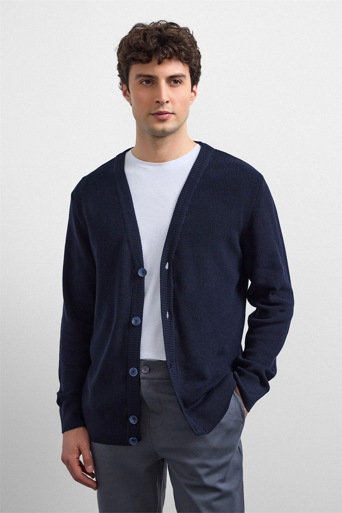 Lacivert Regular Fit Hırka