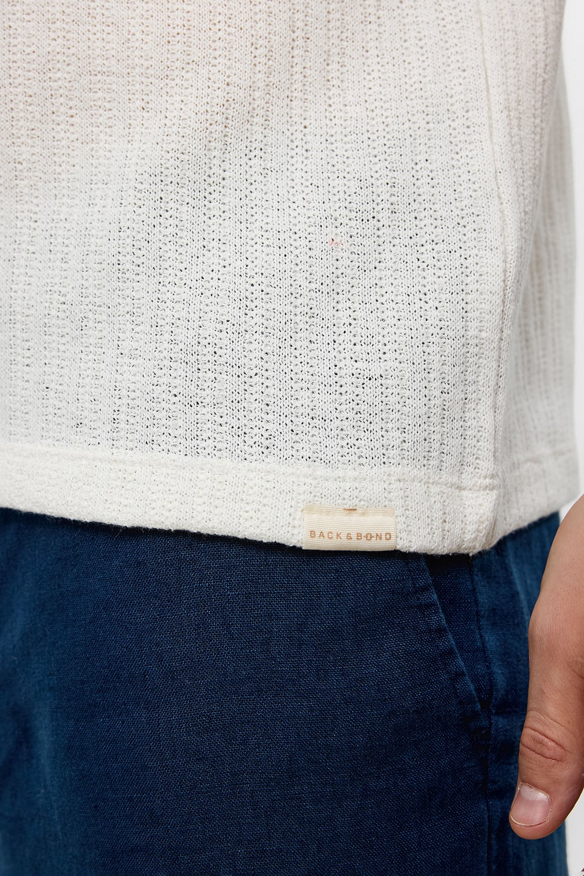 Beyaz Regular Fit Polo Yaka Örme Tişört 