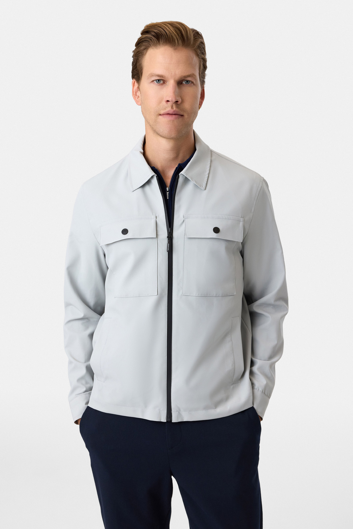 Regular Fit Fermuarlı Taş Rengi Mont