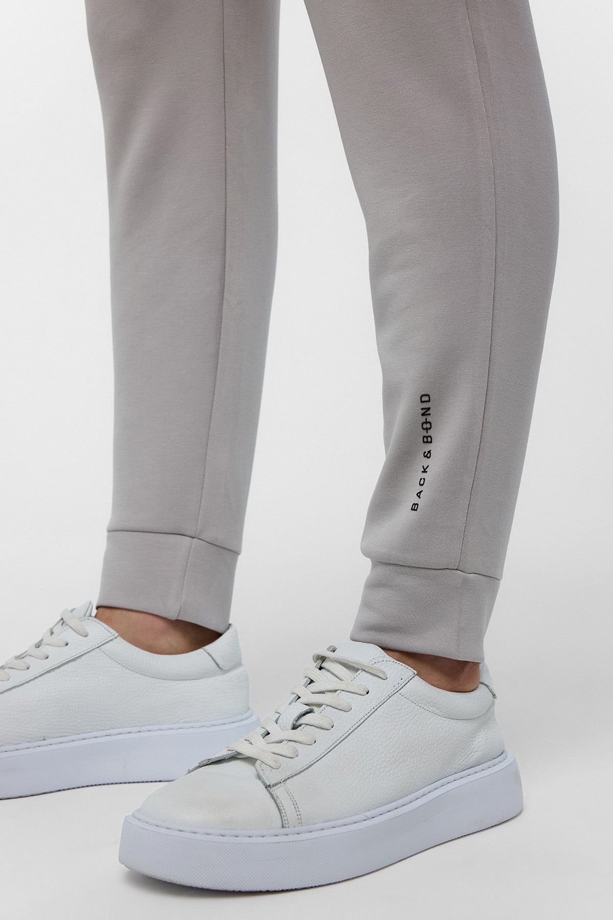 Gri Regular Fit Beli Bağlamalı Örme Jogger Pantolon