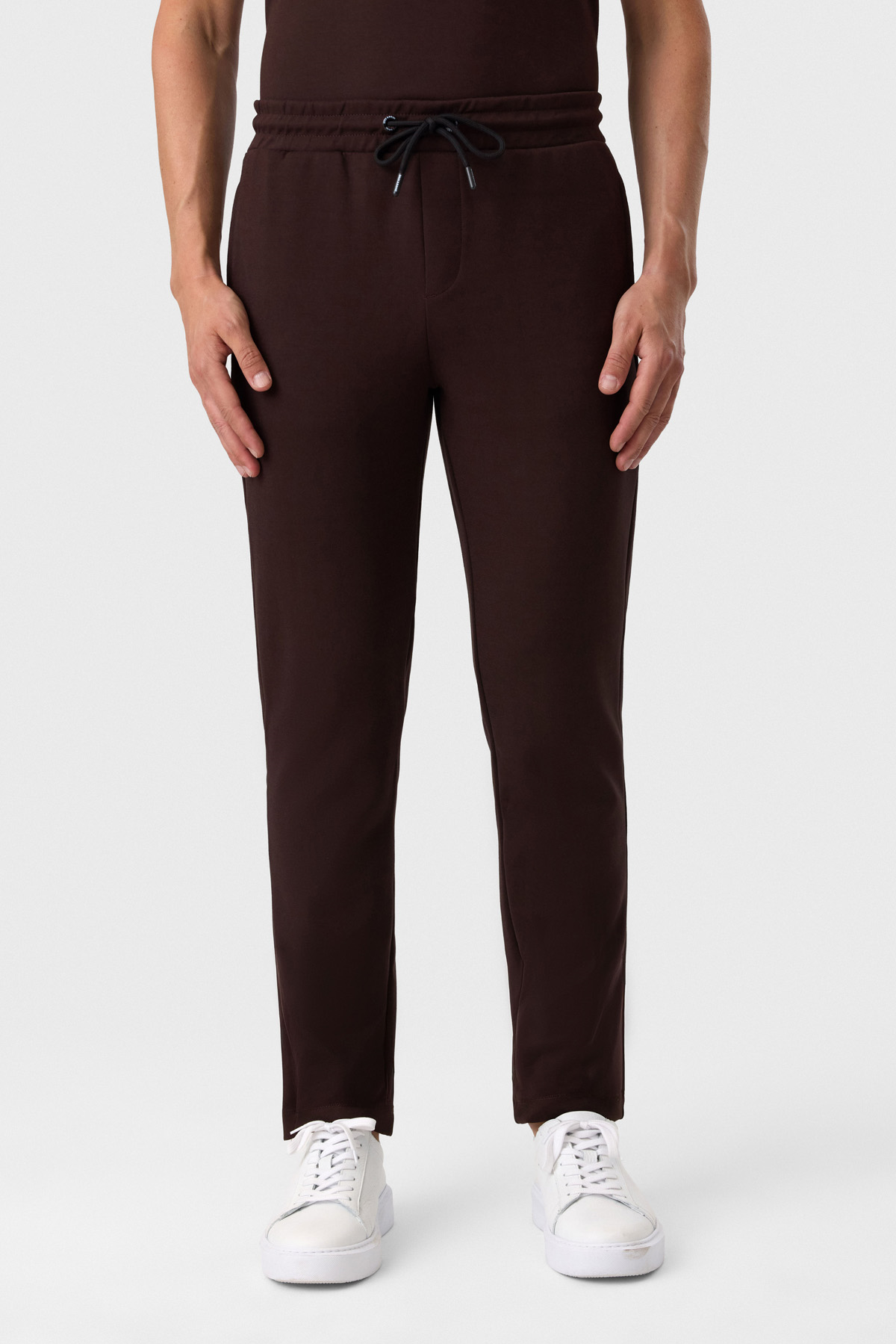 Regular Fit Örme Kahve Jogger Pantolon