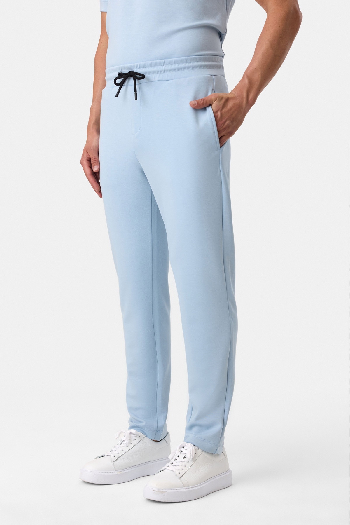 Regular Fit Örme Mavi Jogger Pantolon