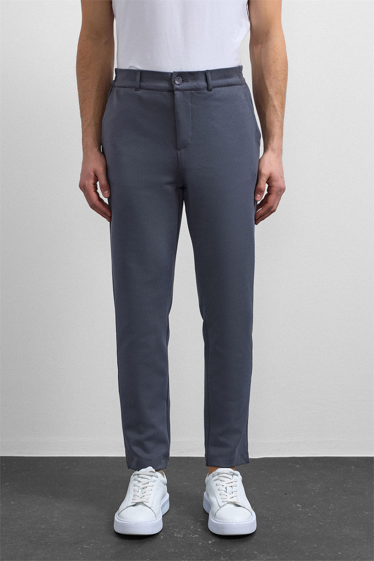 Gri Regular Fit Örme Pantolon