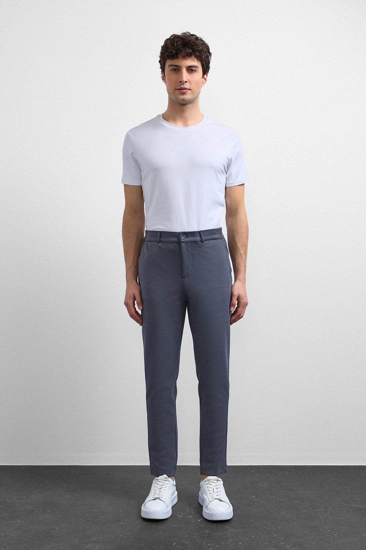 Gri Regular Fit Örme Pantolon