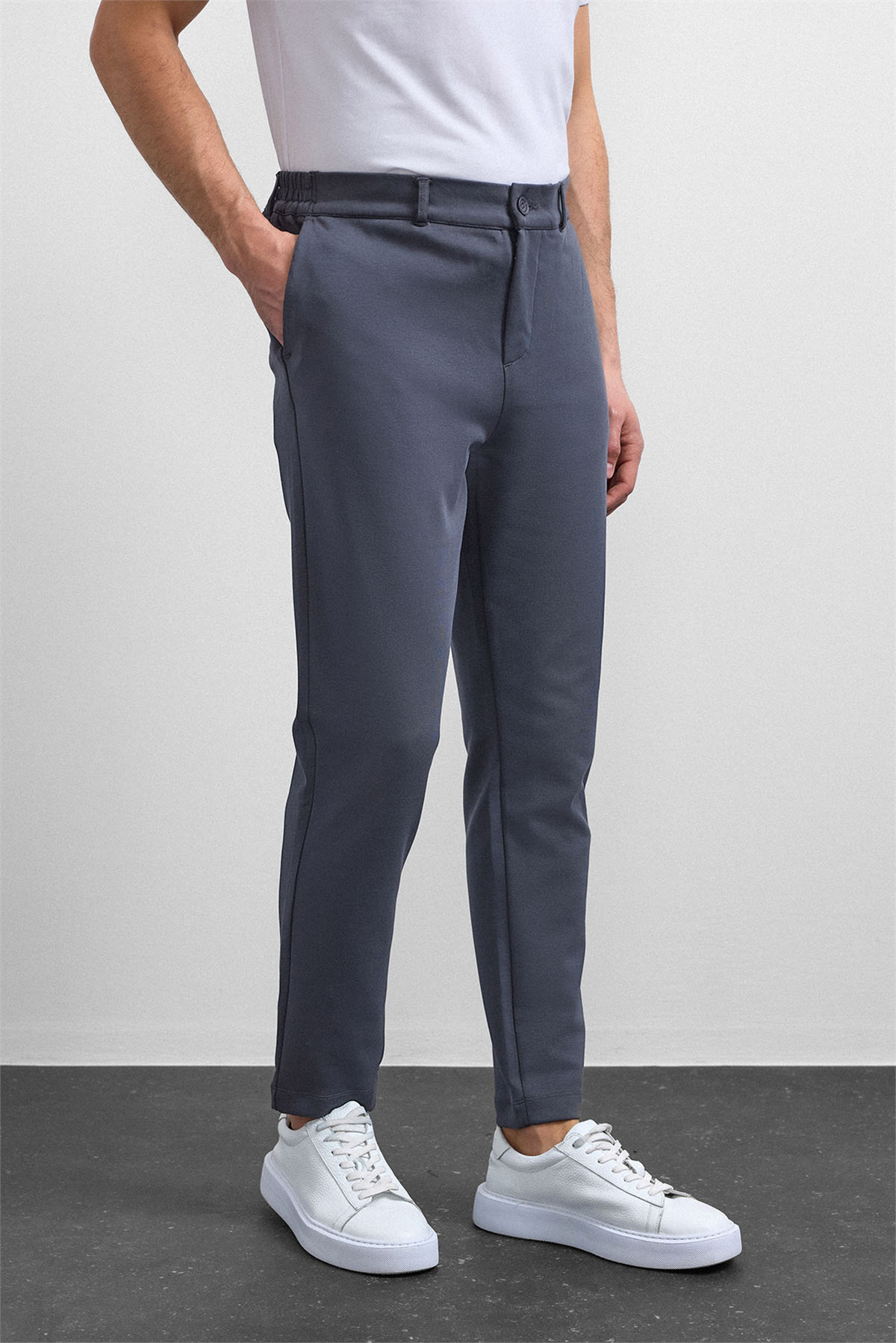 Gri Regular Fit Örme Pantolon