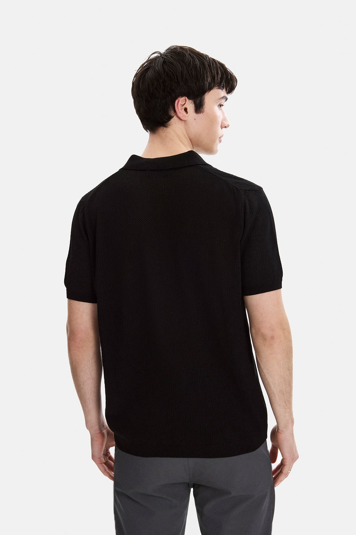 Siyah Regular Fit Örme Triko