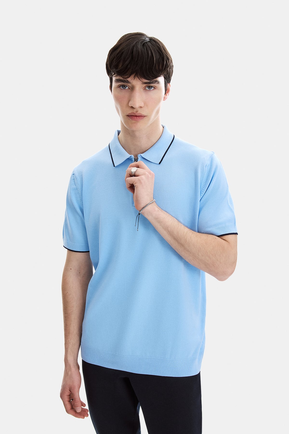 Mavi Regular Fit Örme Triko