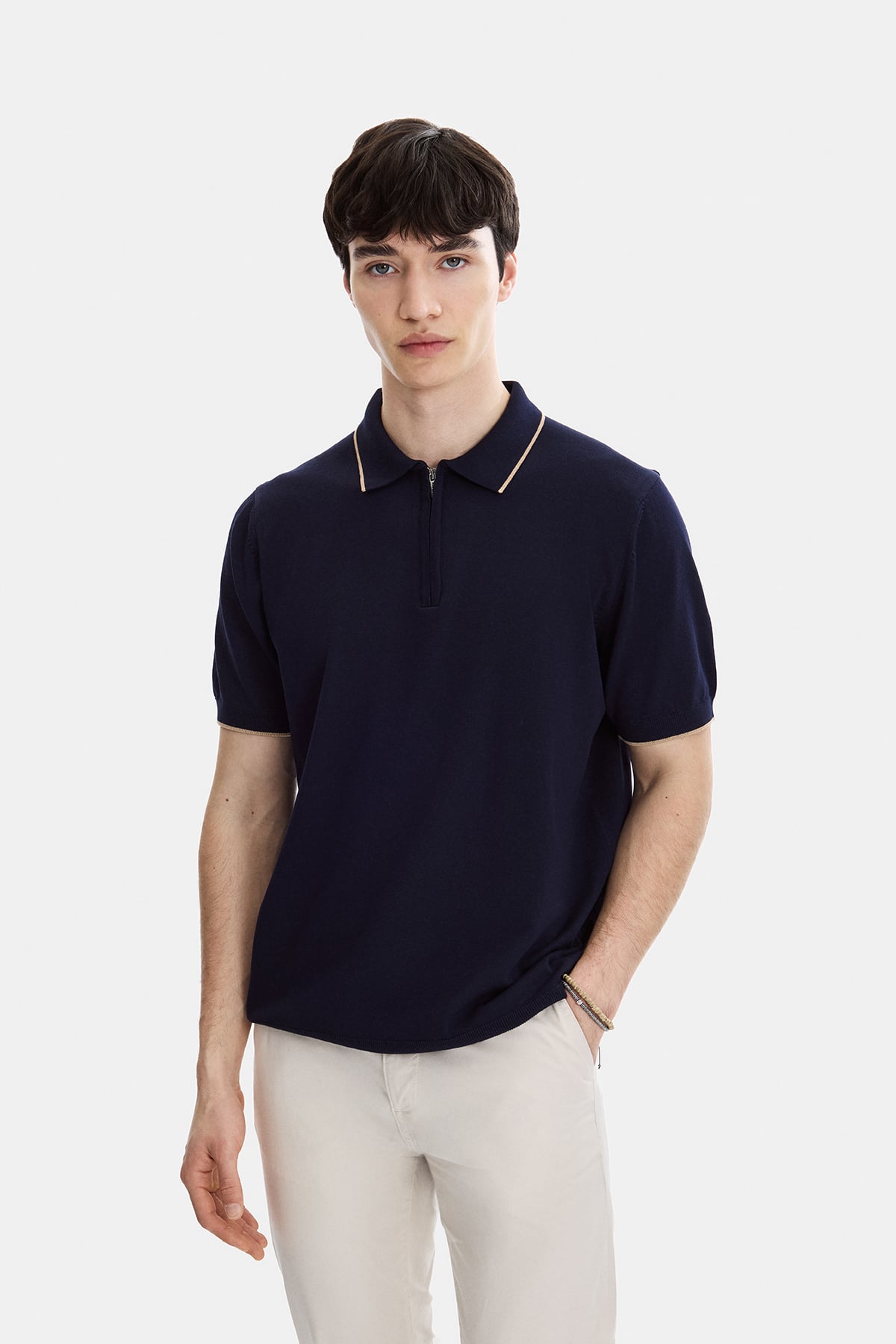 Lacivert Regular Fit Örme Triko