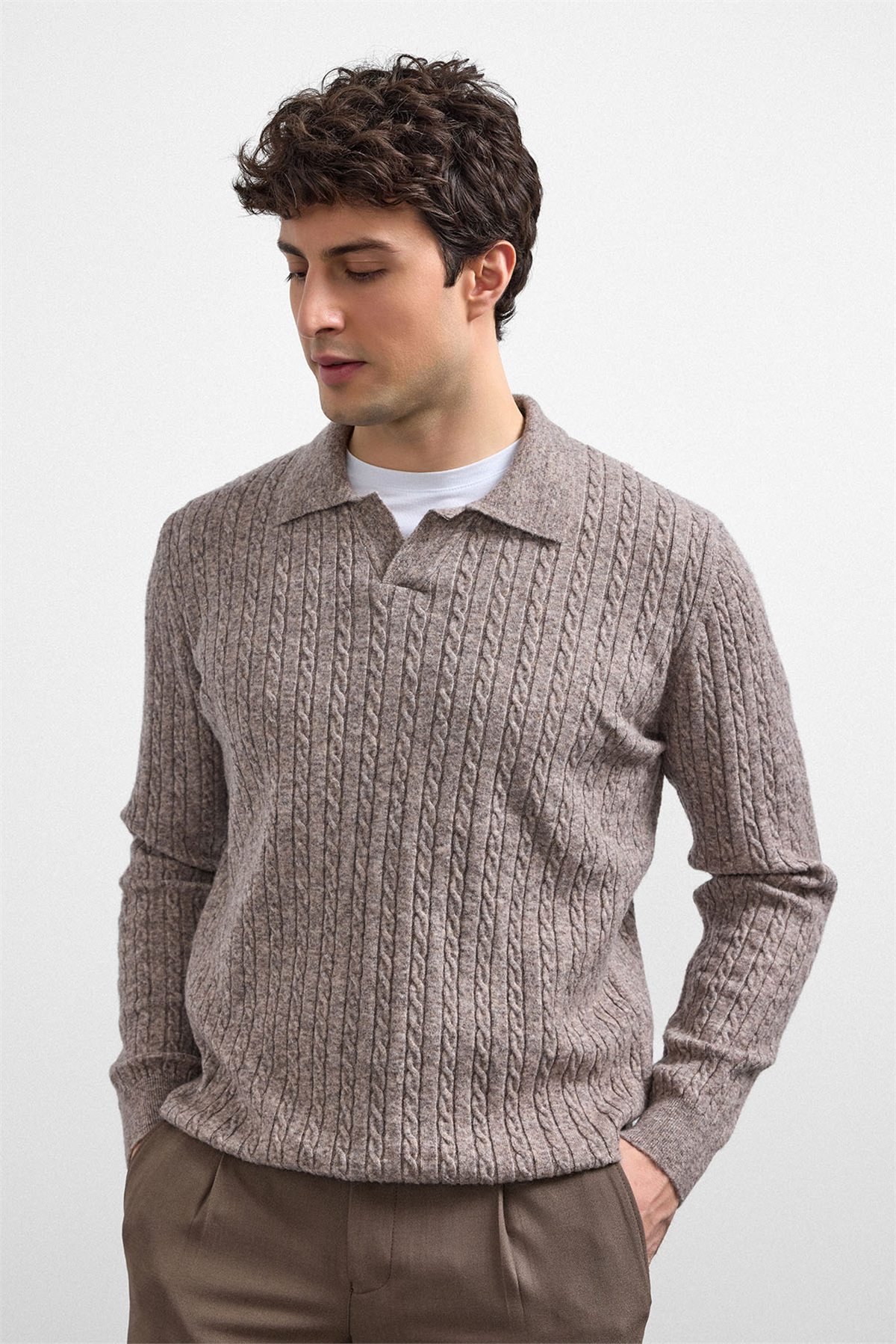 Vizon Regular Fit Polo Yaka Triko Kazak