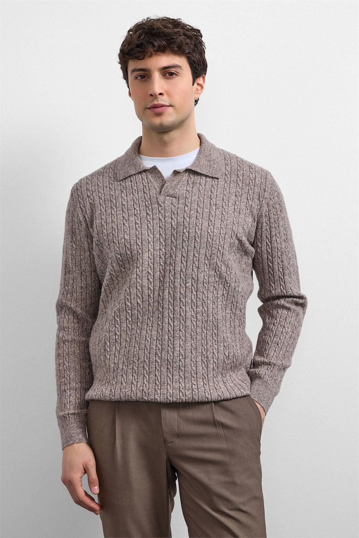 Vizon Regular Fit Polo Yaka Triko Kazak