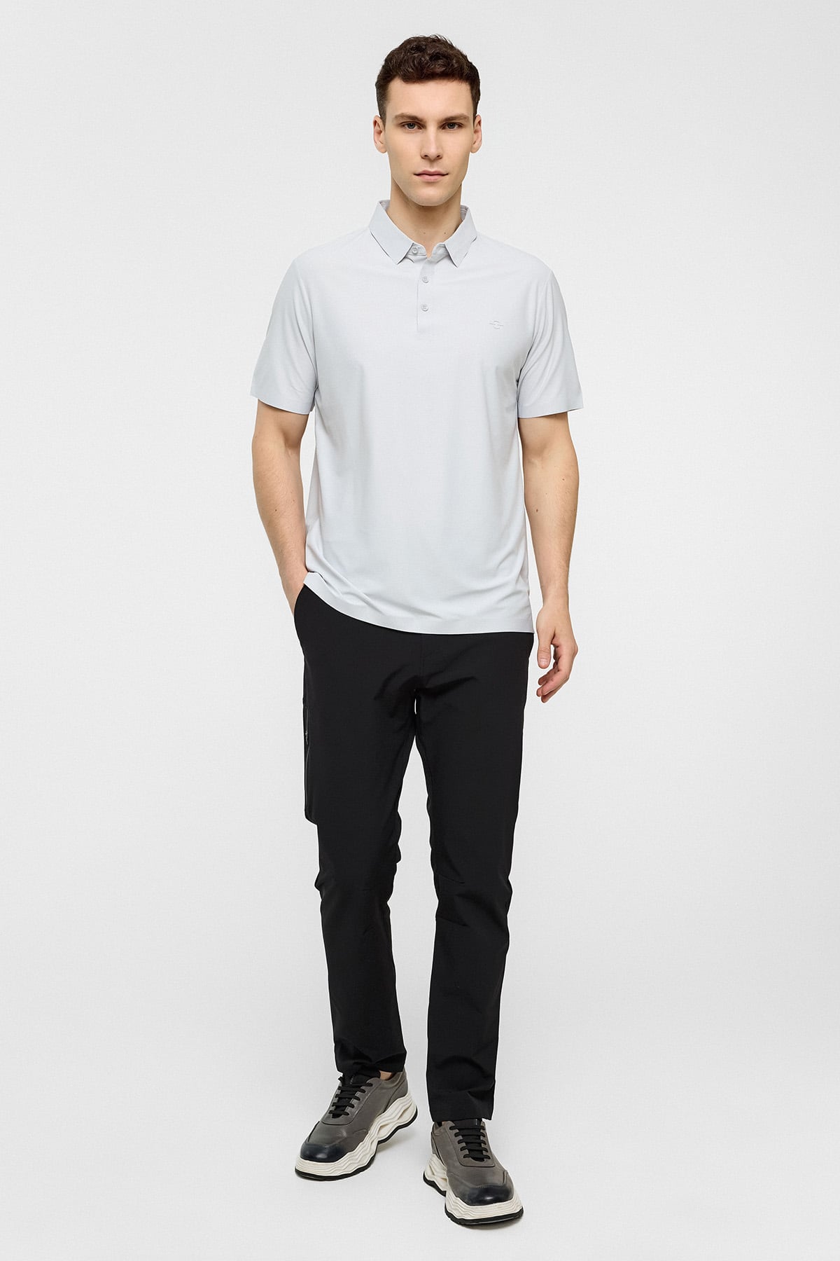 Gri Regular Fit Polo Yaka Tişört