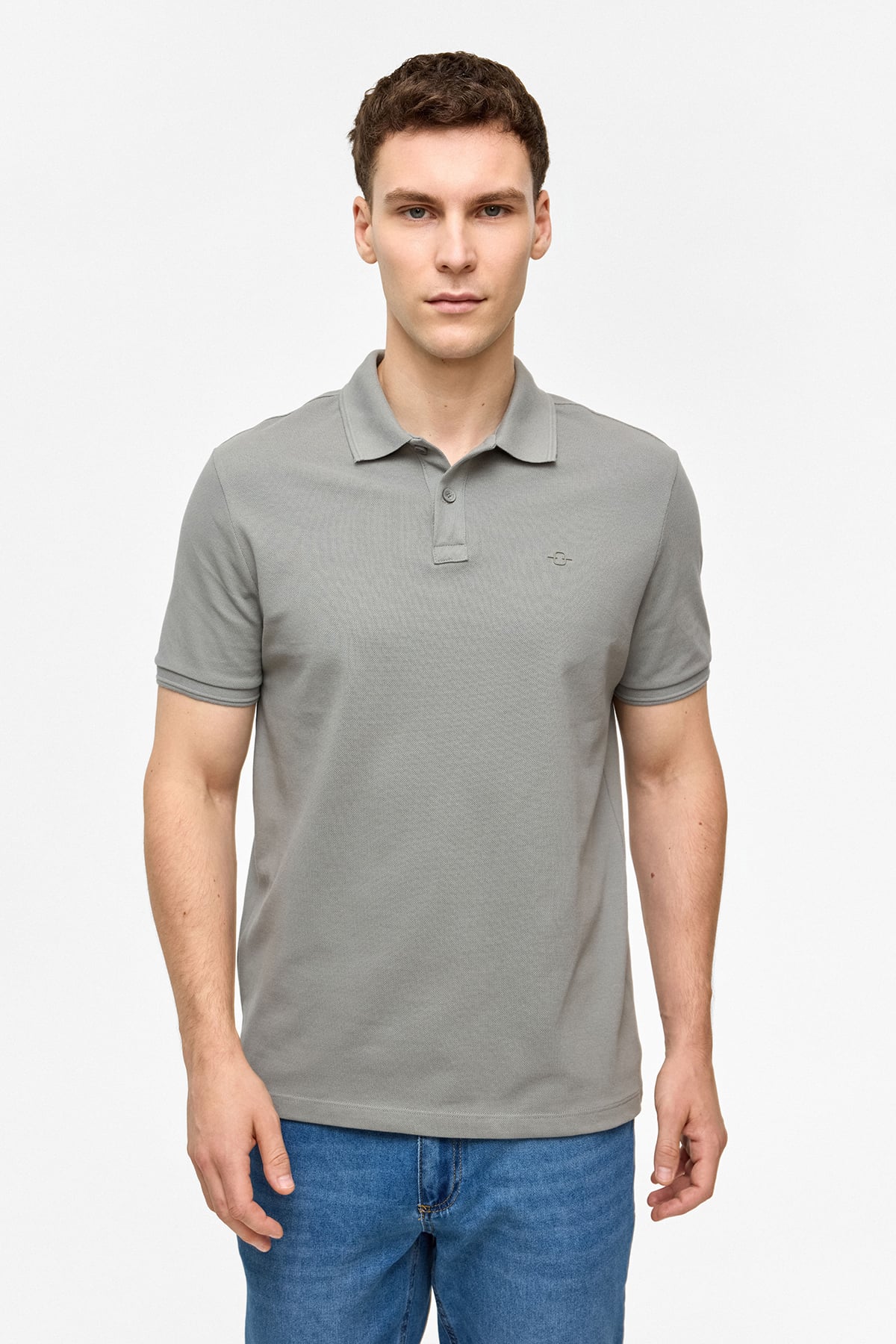 Koyu Gri Regular Fit Polo Yaka Tişört