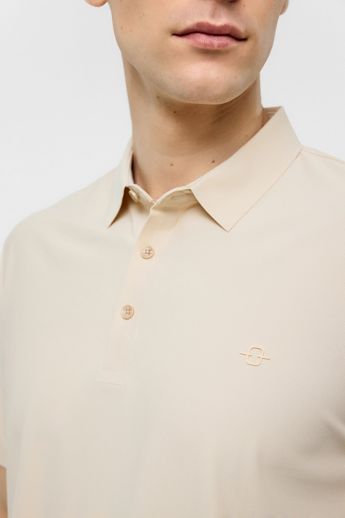 Bej Regular Fit Polo Yaka Tişört