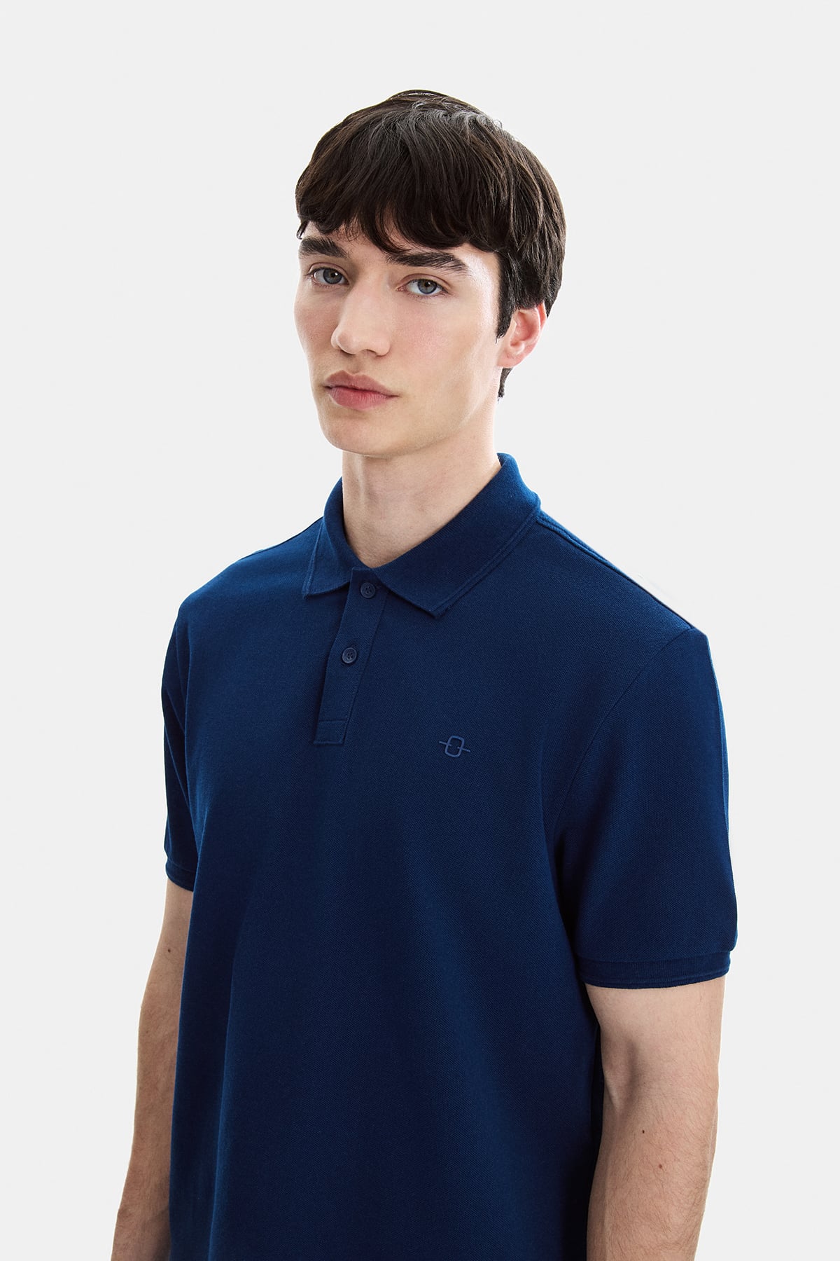 Lacivert Regular Fit Örme Polo Yaka Tişört