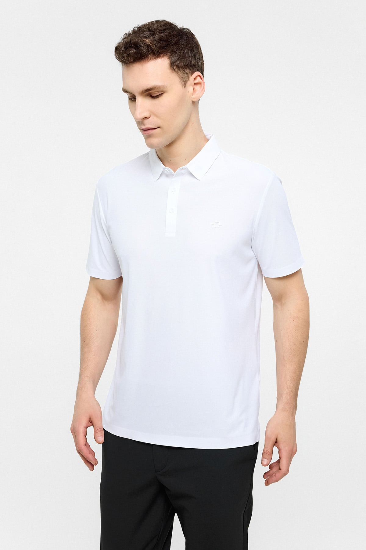 Beyaz Regular Fit Polo Yaka Tişört