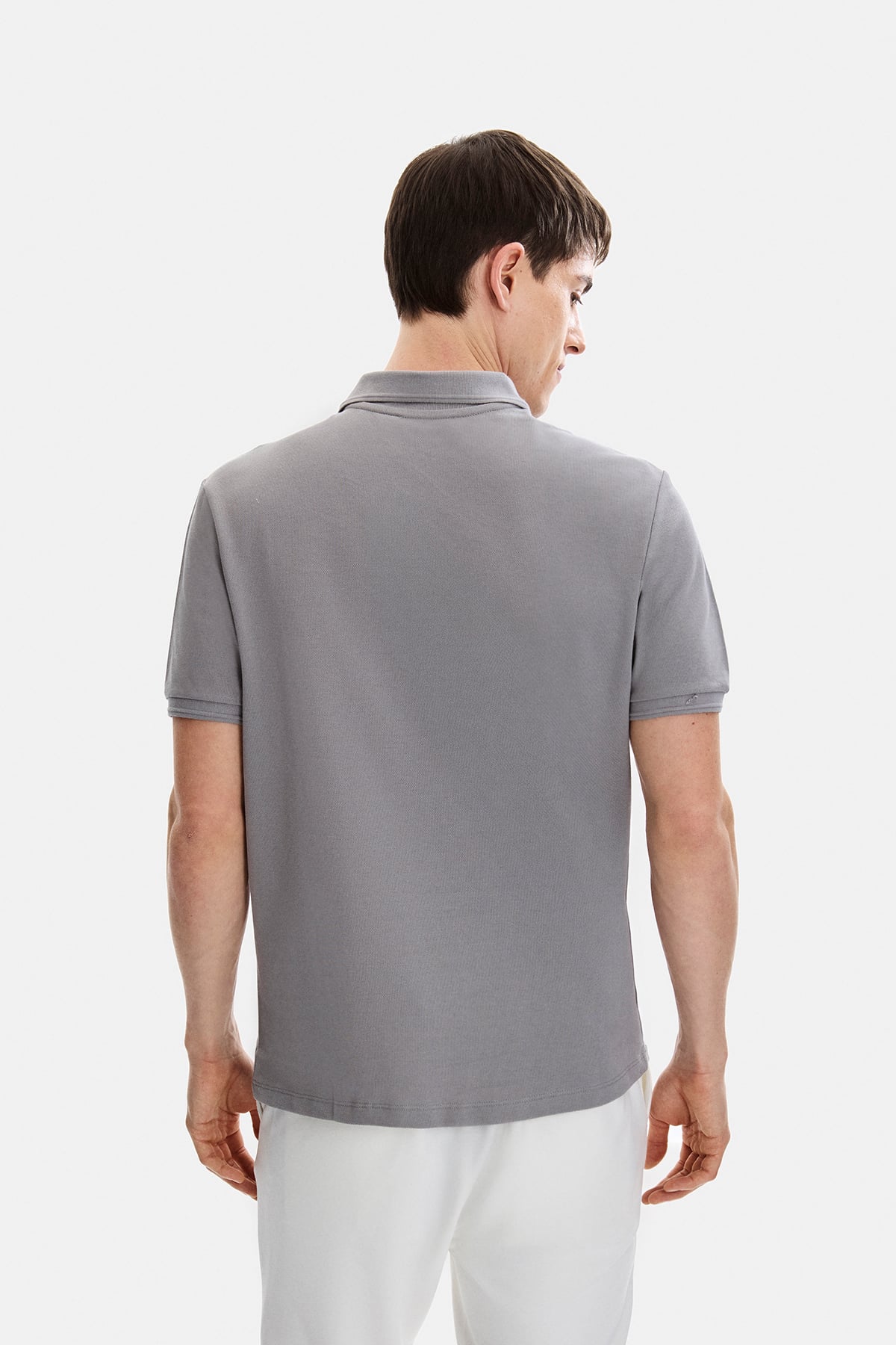 Gri Regular Fit Polo Yaka Tişört