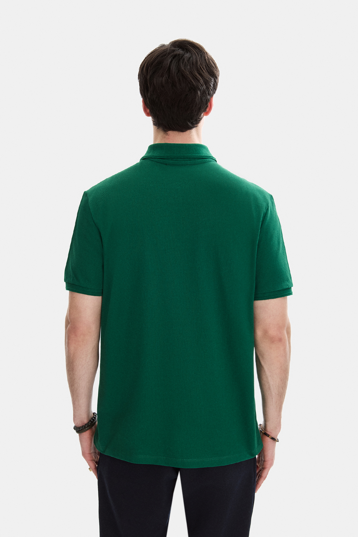 Yeşil Regular Fit Örme Polo Yaka Tişört