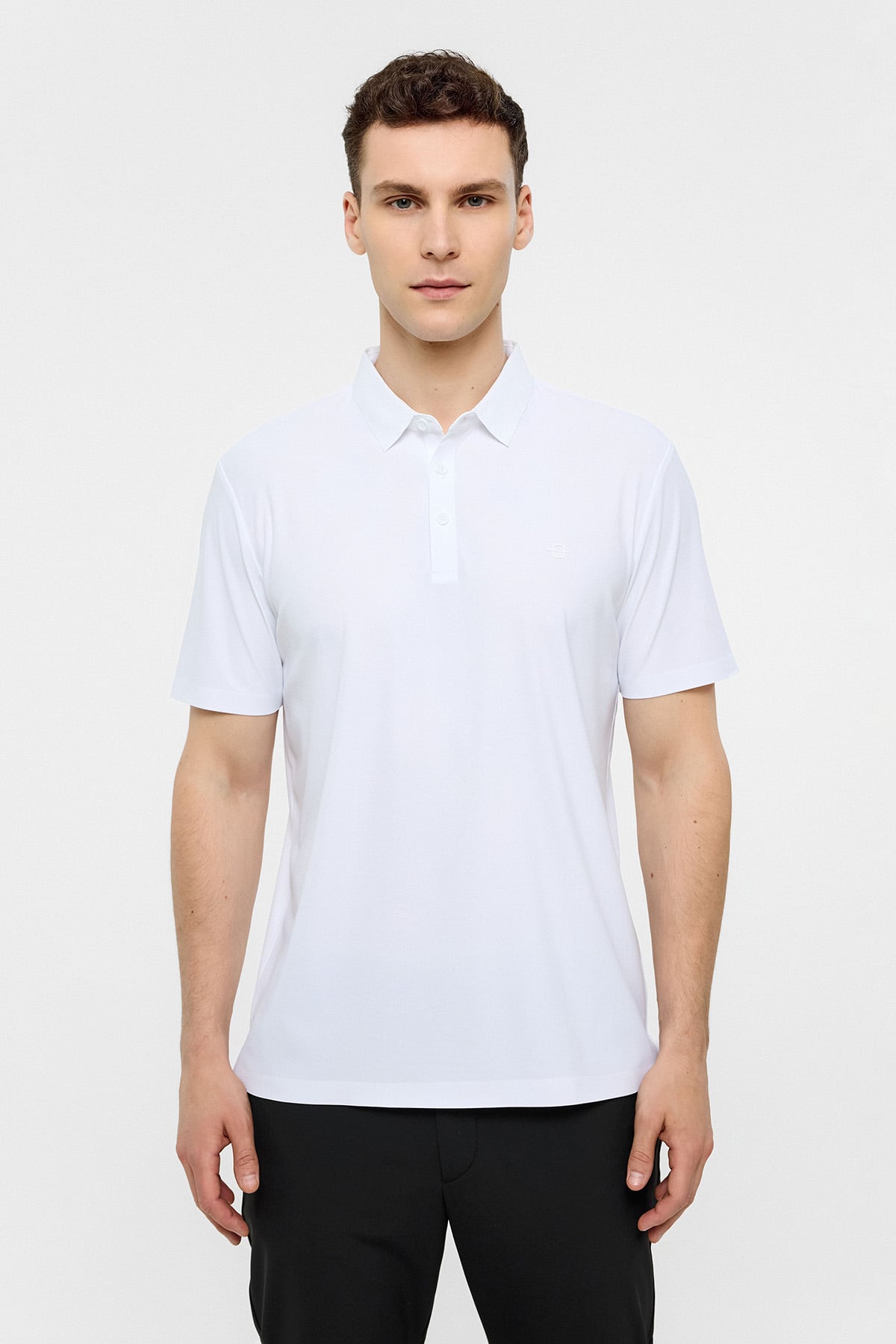 Beyaz Regular Fit Polo Yaka Tişört