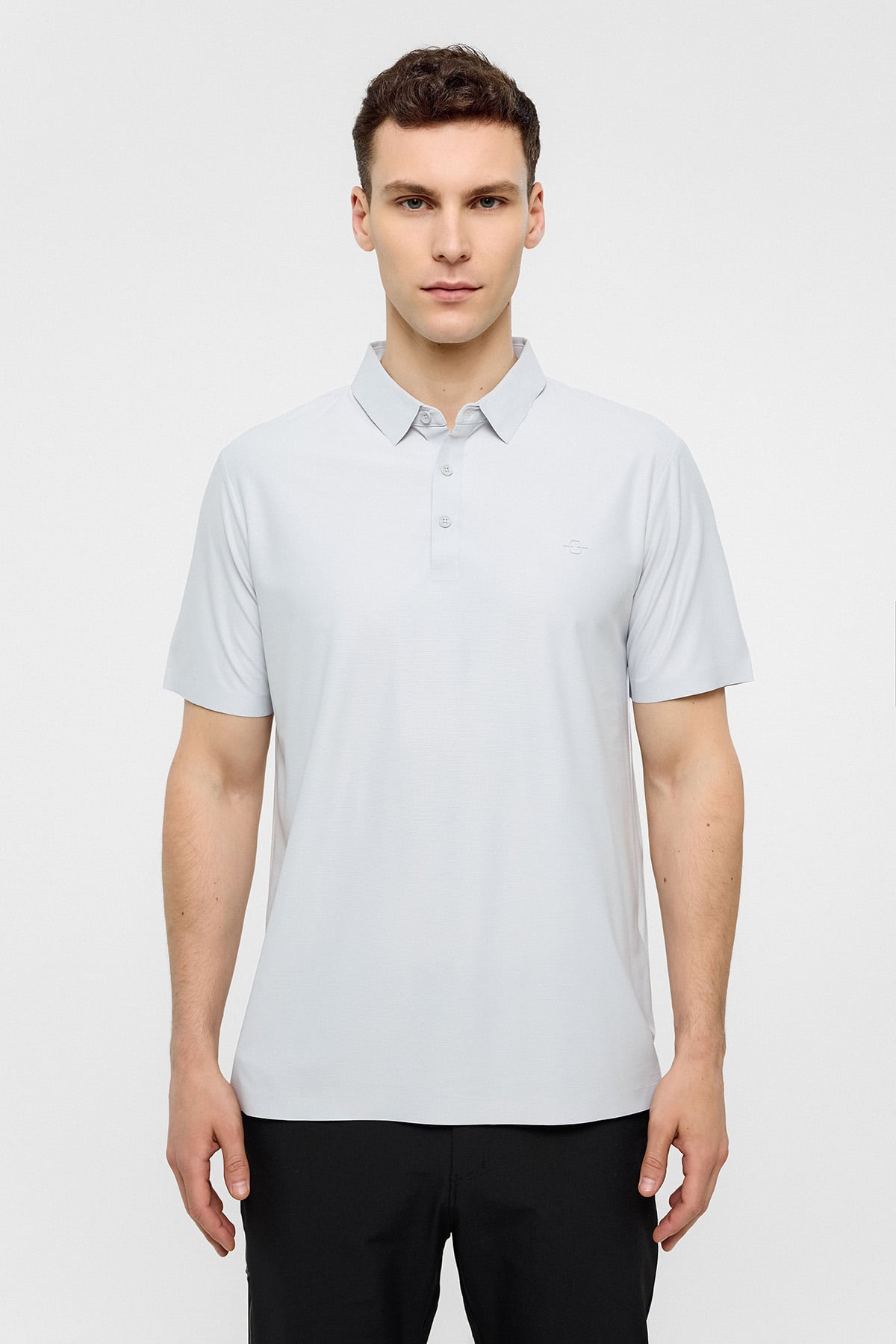 Gri Regular Fit Polo Yaka Tişört