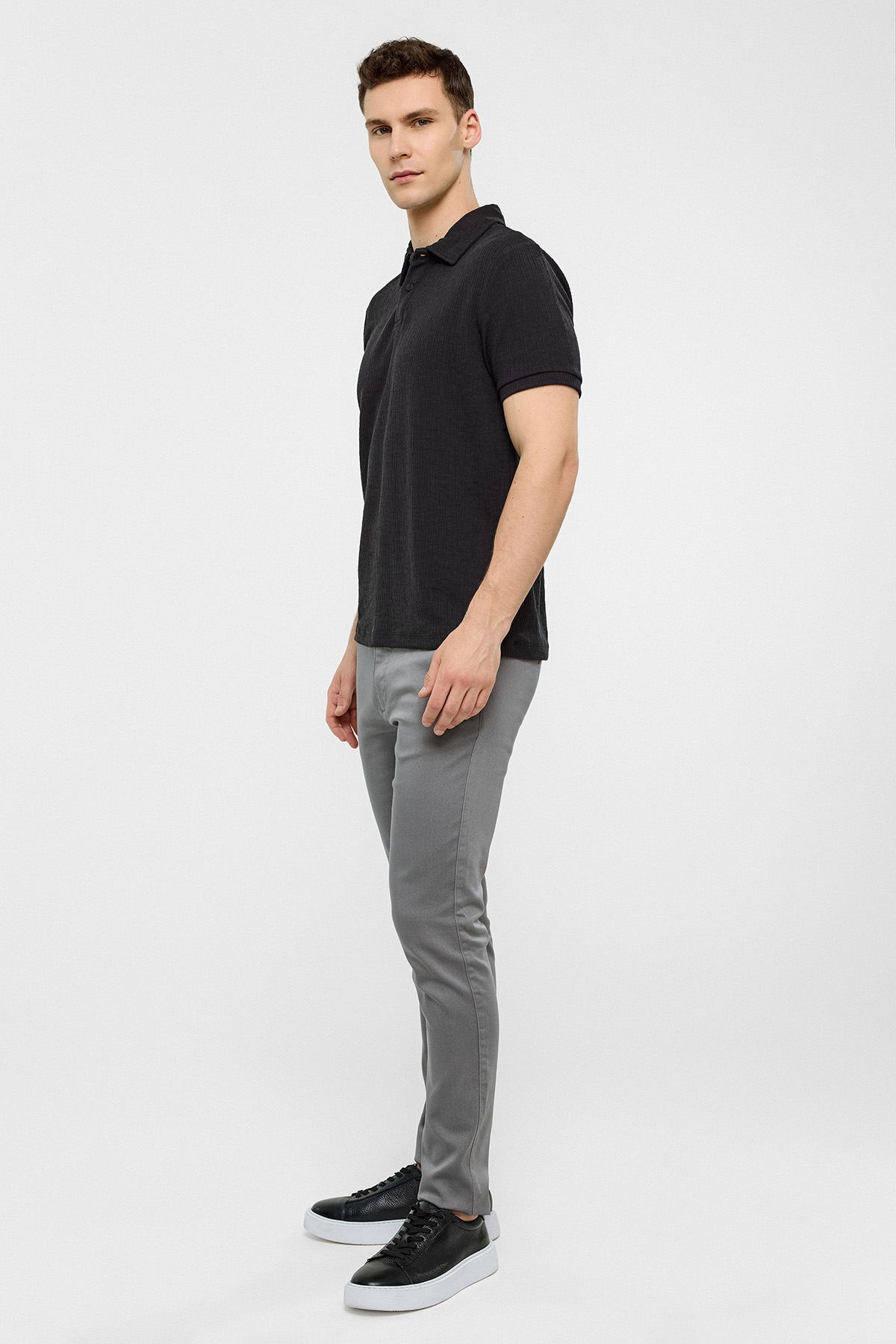 Siyah Regular Fit Polo Yaka Tişört