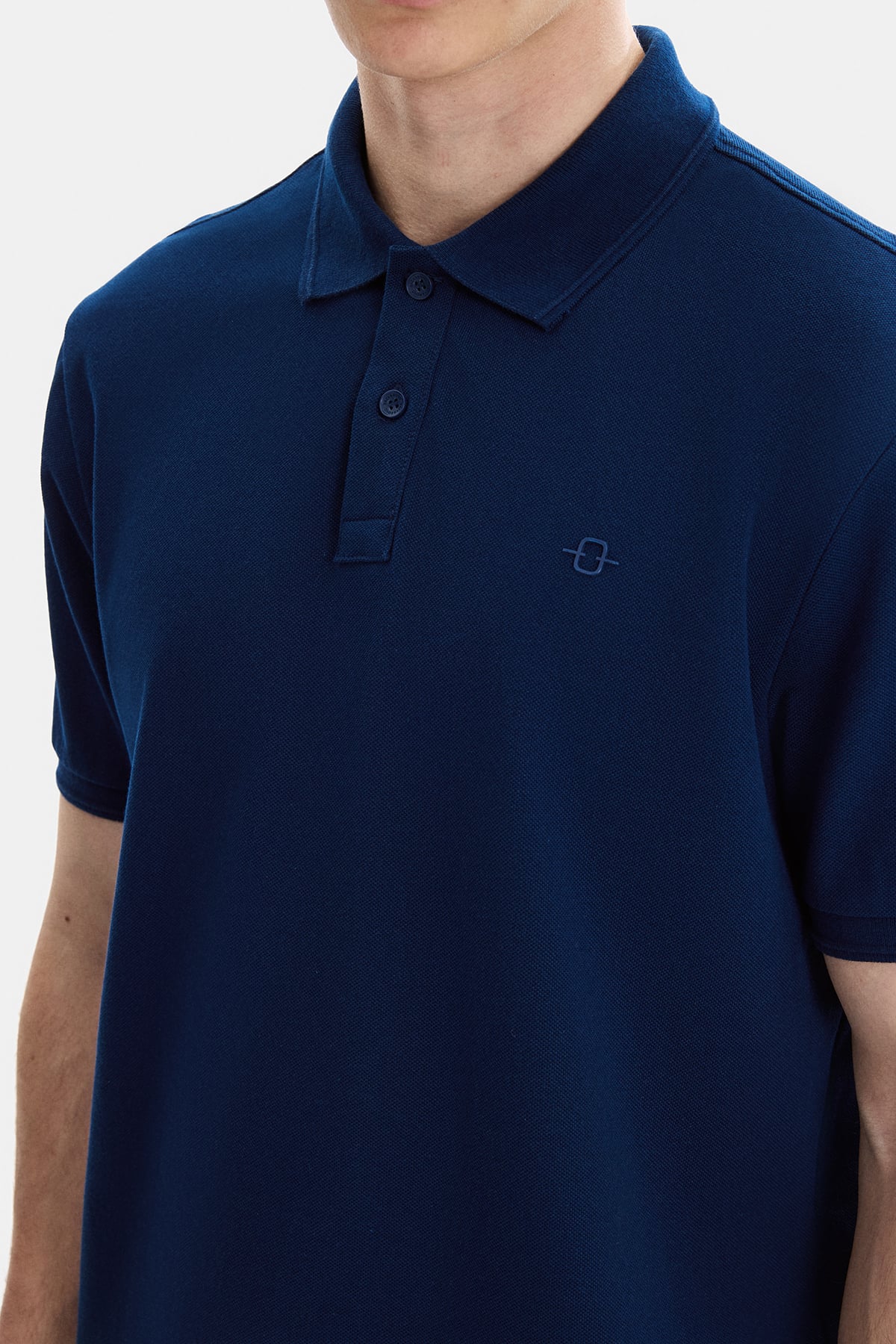 Lacivert Regular Fit Örme Polo Yaka Tişört