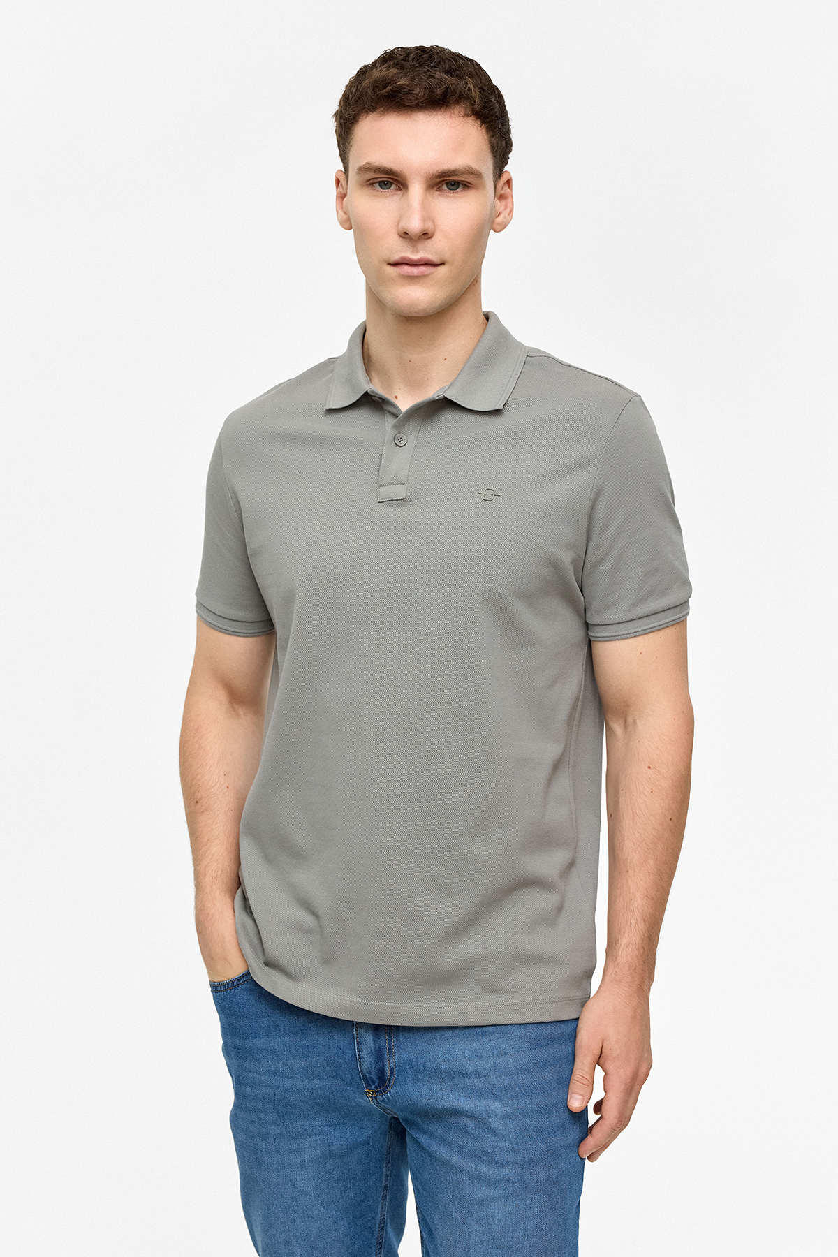 Koyu Gri Regular Fit Polo Yaka Tişört