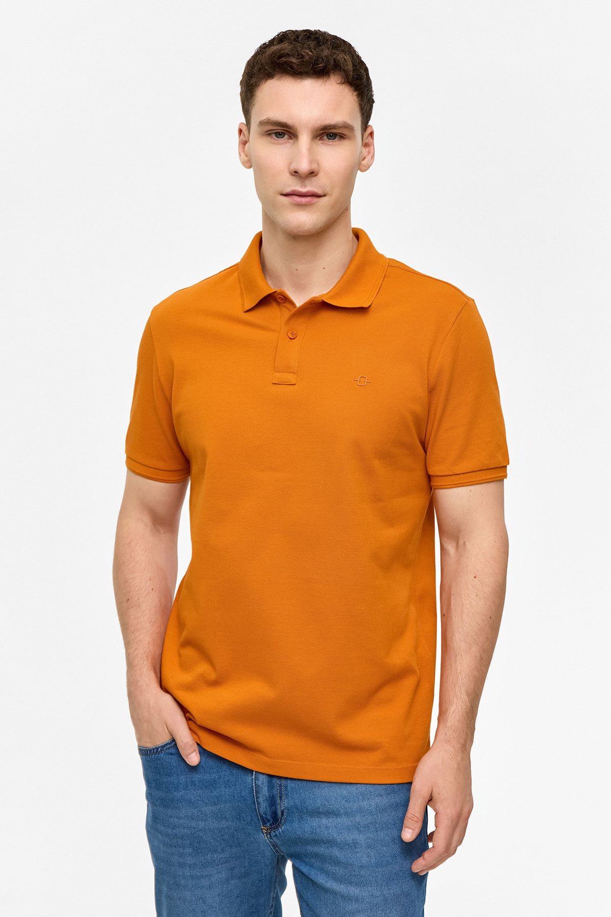 Turuncu Regular Fit Polo Yaka Tişört