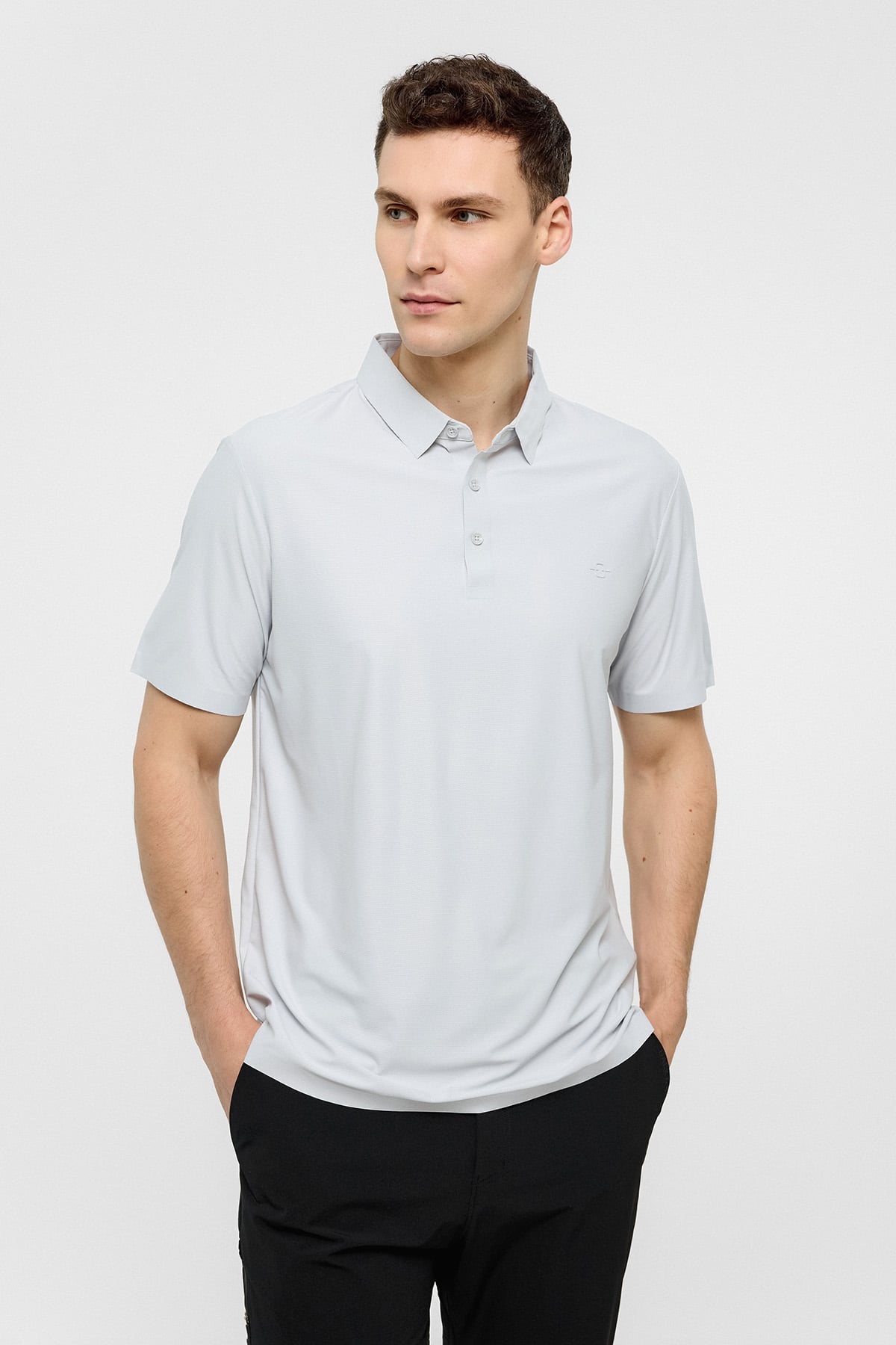 Gri Regular Fit Polo Yaka Tişört